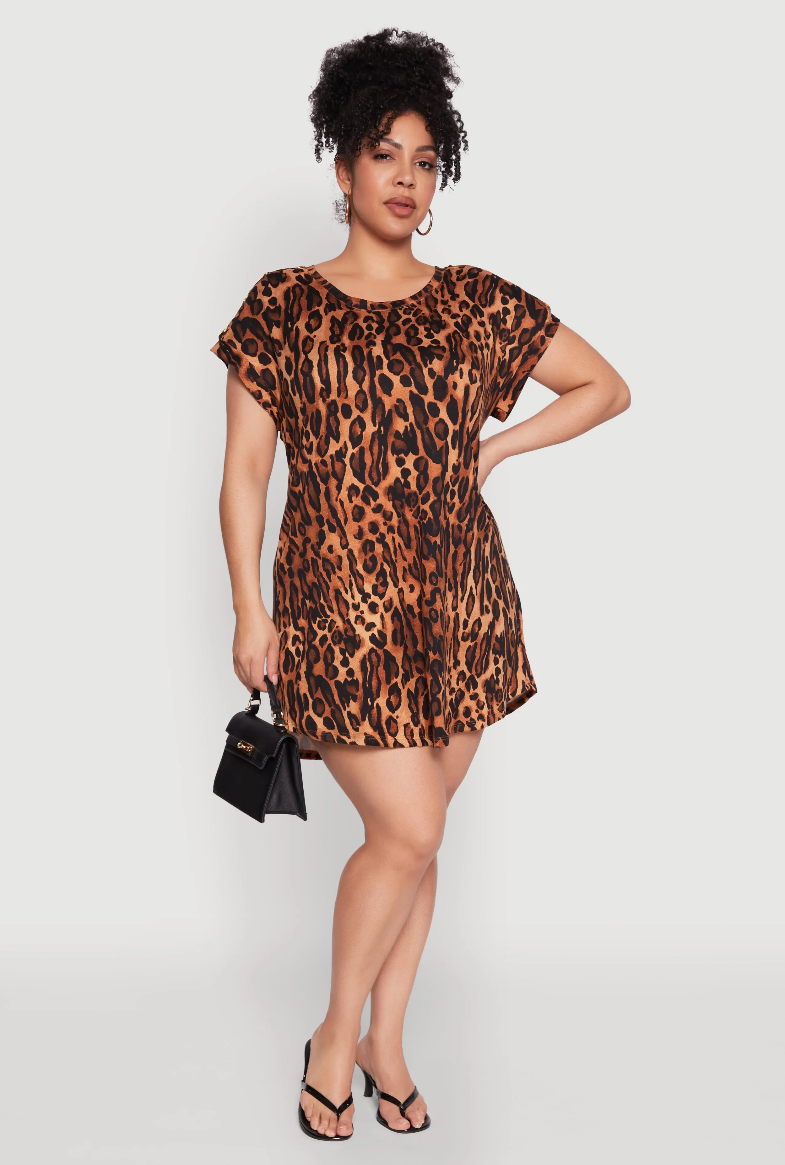 Plus Size Leopard Print Mini Dress sold by Rainbow