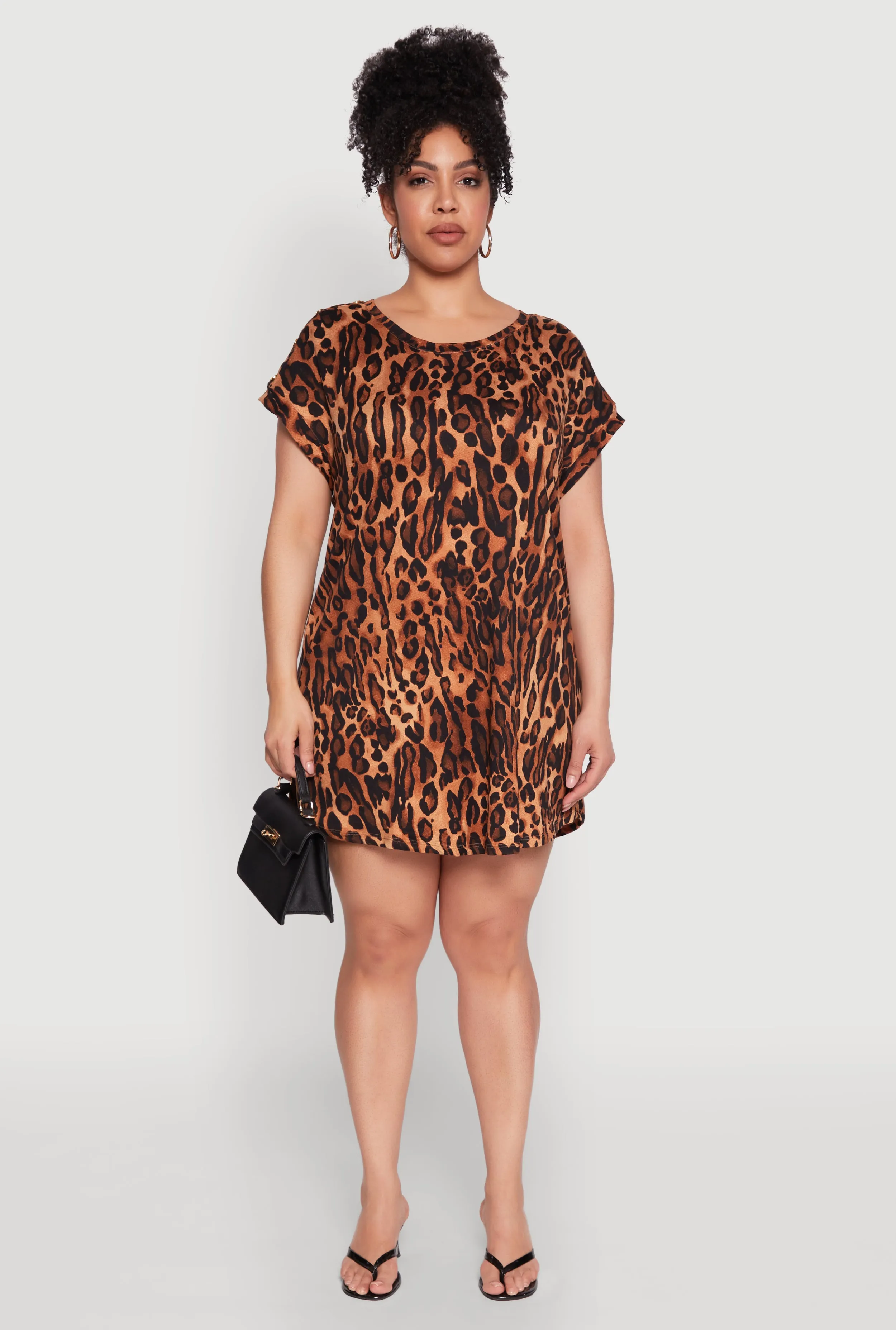 Plus Size Leopard Print Mini Dress sold by Rainbow product image thumbnail 2