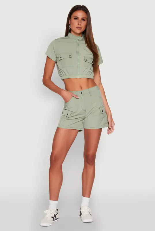 High Waisted Cargo Pocket Shorts sold by Rainbow