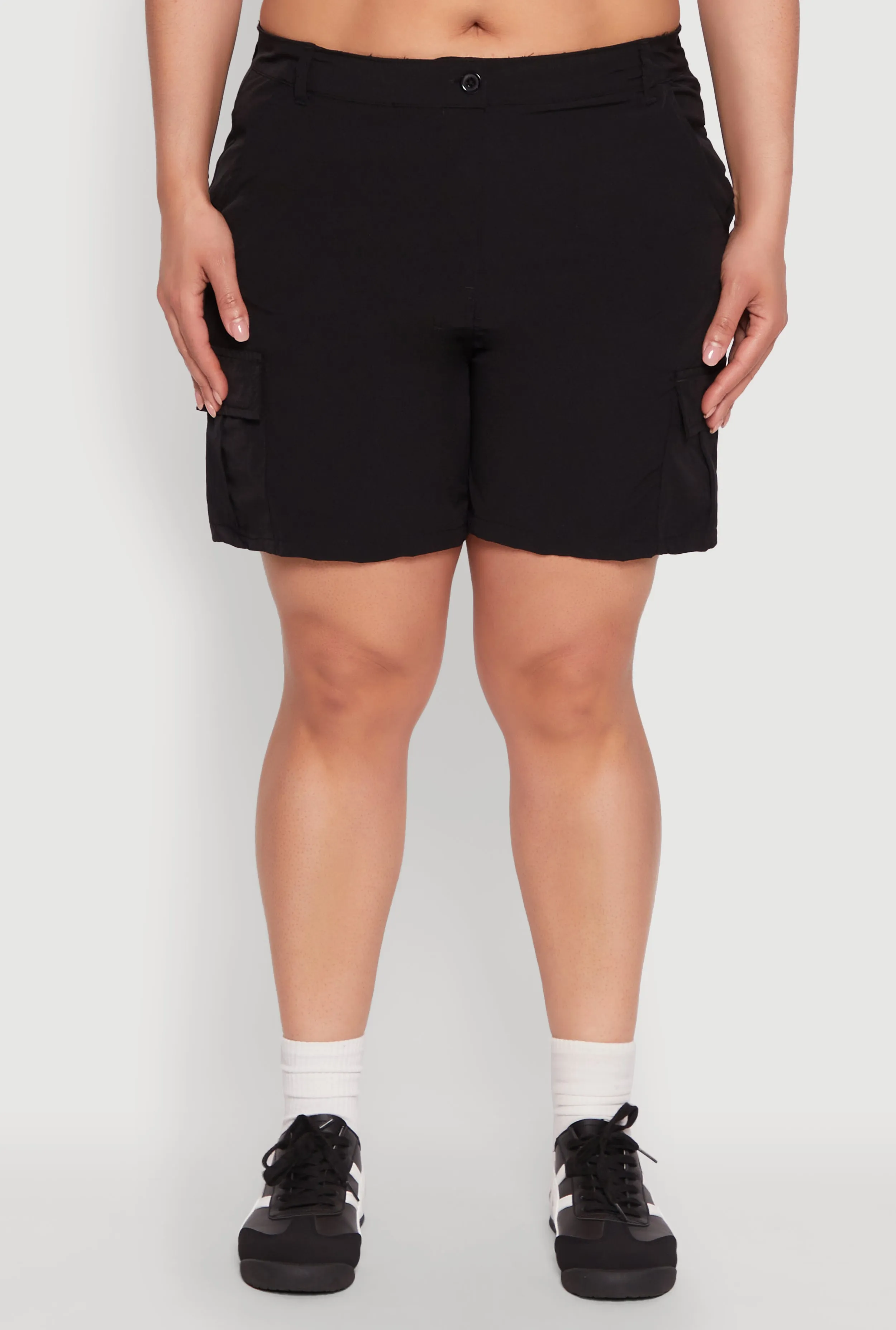 Plus Size High Waisted Cargo Shorts sold by Rainbow product image thumbnail 3