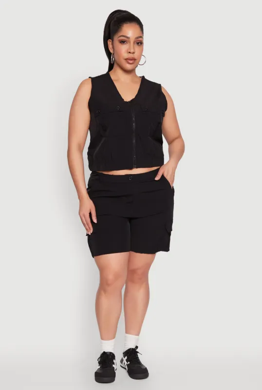 Plus Size High Waisted Cargo Shorts sold by Rainbow