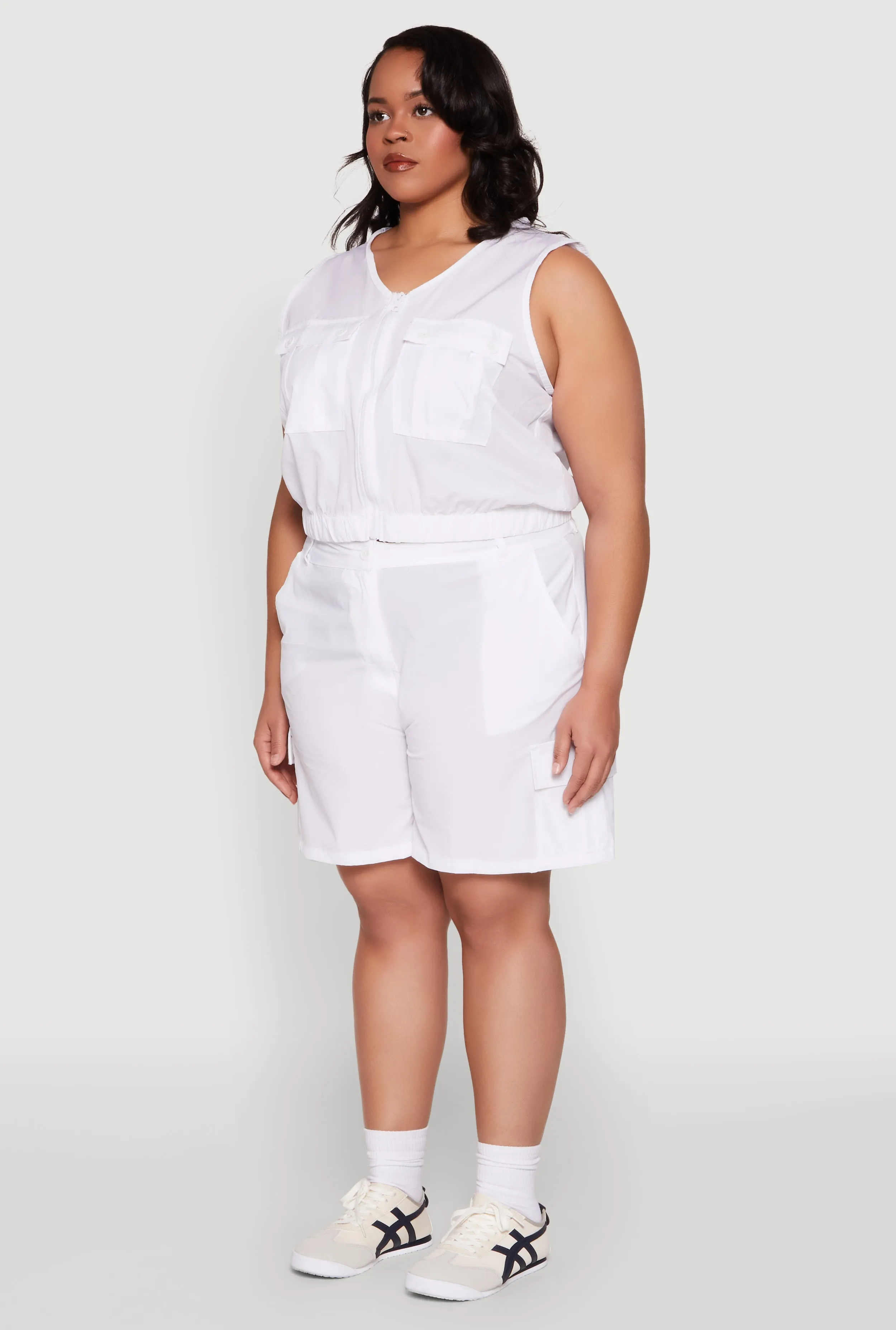 Plus Size Zip Front Cargo Pocket Top sold by Rainbow product image thumbnail 5