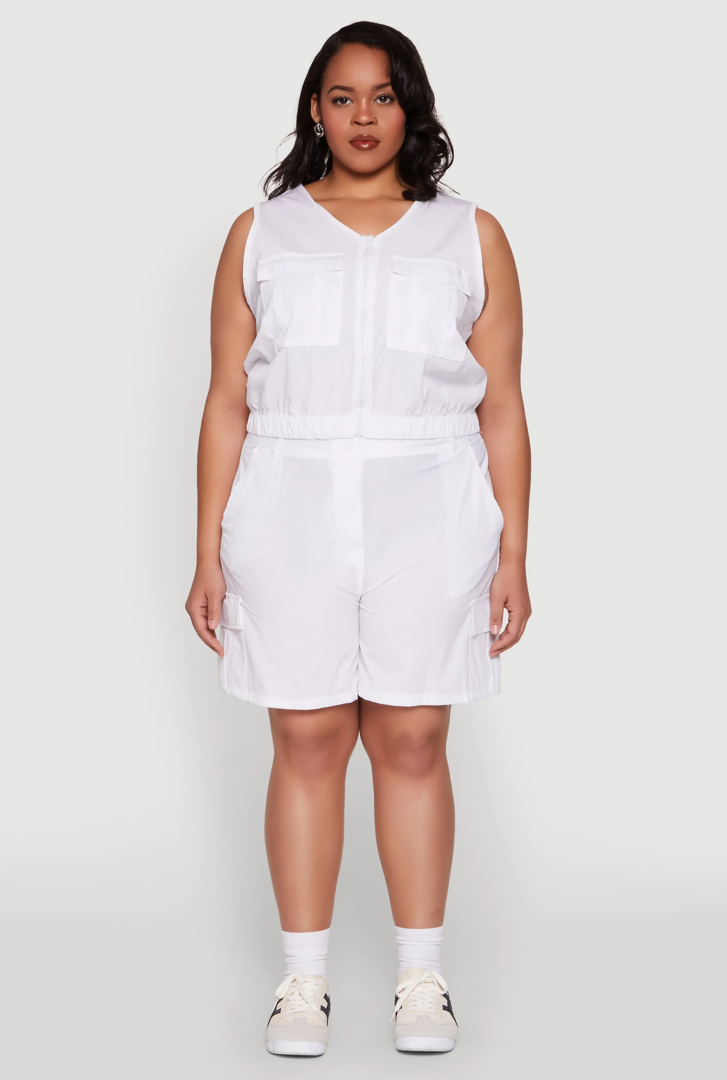 Plus Size Zip Front Cargo Pocket Top sold by Rainbow product image thumbnail 3