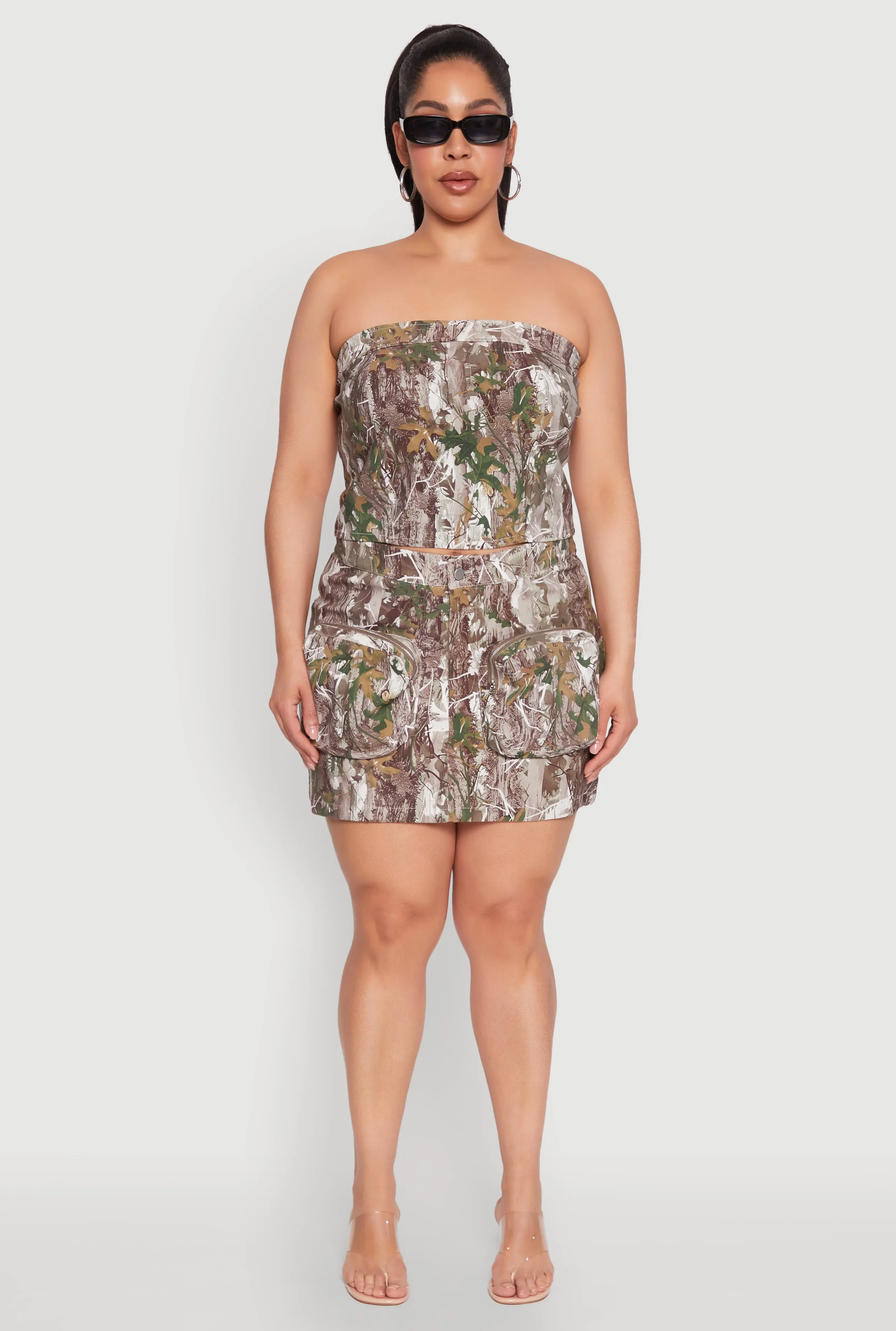 Plus Size Hunter Camo Mini Cargo Skirt sold by Rainbow product image thumbnail 2