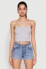 Faux Button Cropped Cami sold by Rainbow