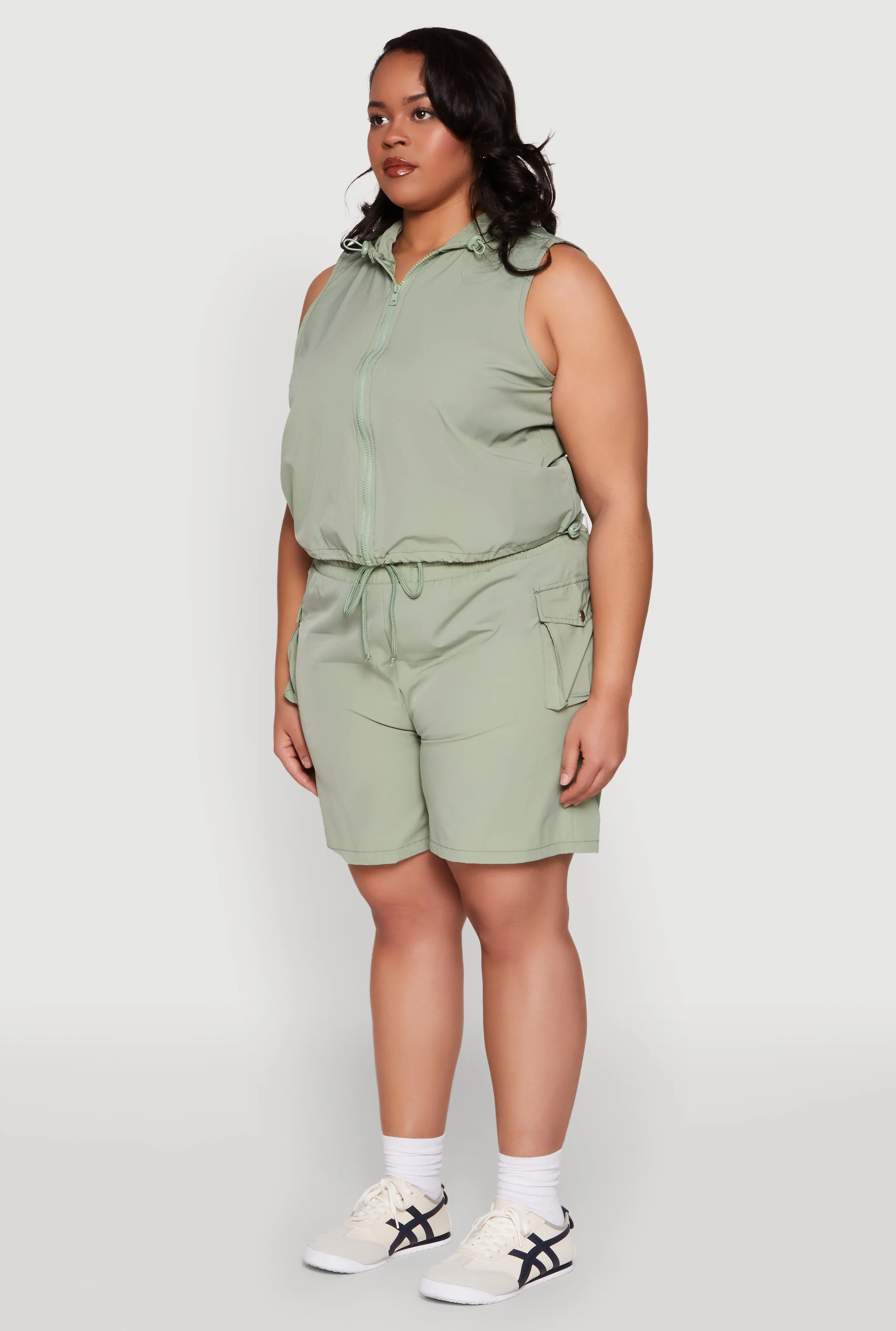 Plus Size Toggle Drawstring Hem Crop Top sold by Rainbow product image thumbnail 5