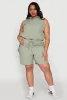 Plus Size Toggle Drawstring Hem Crop Top sold by Rainbow