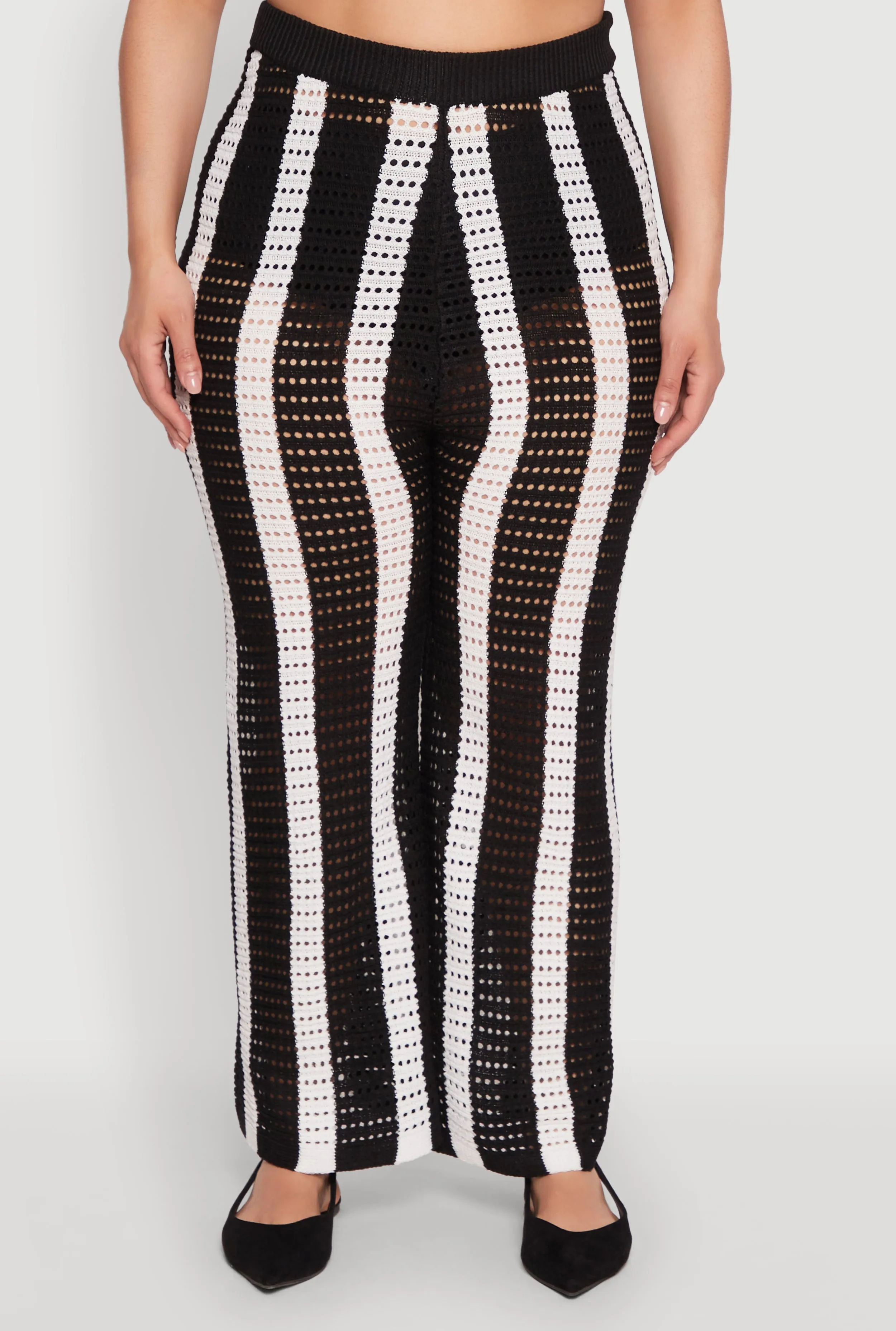 Plus Size Daisy Striped Crochet Pants sold by Rainbow product image thumbnail 3