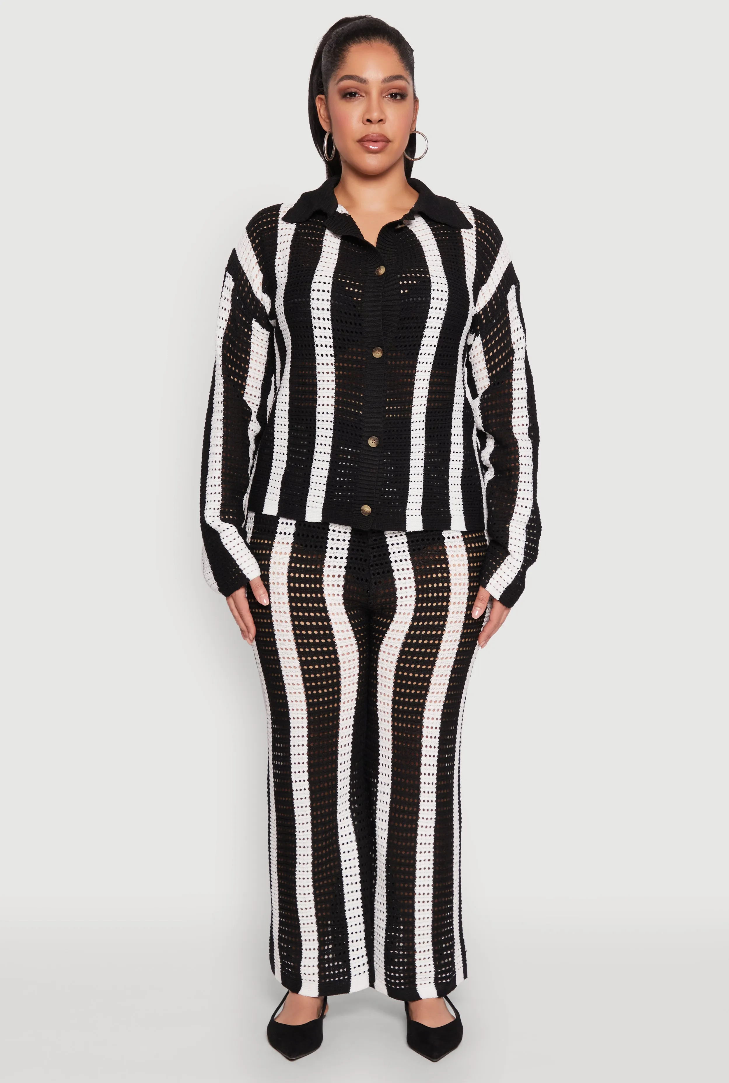 Plus Size Daisy Striped Crochet Pants sold by Rainbow product image thumbnail 2