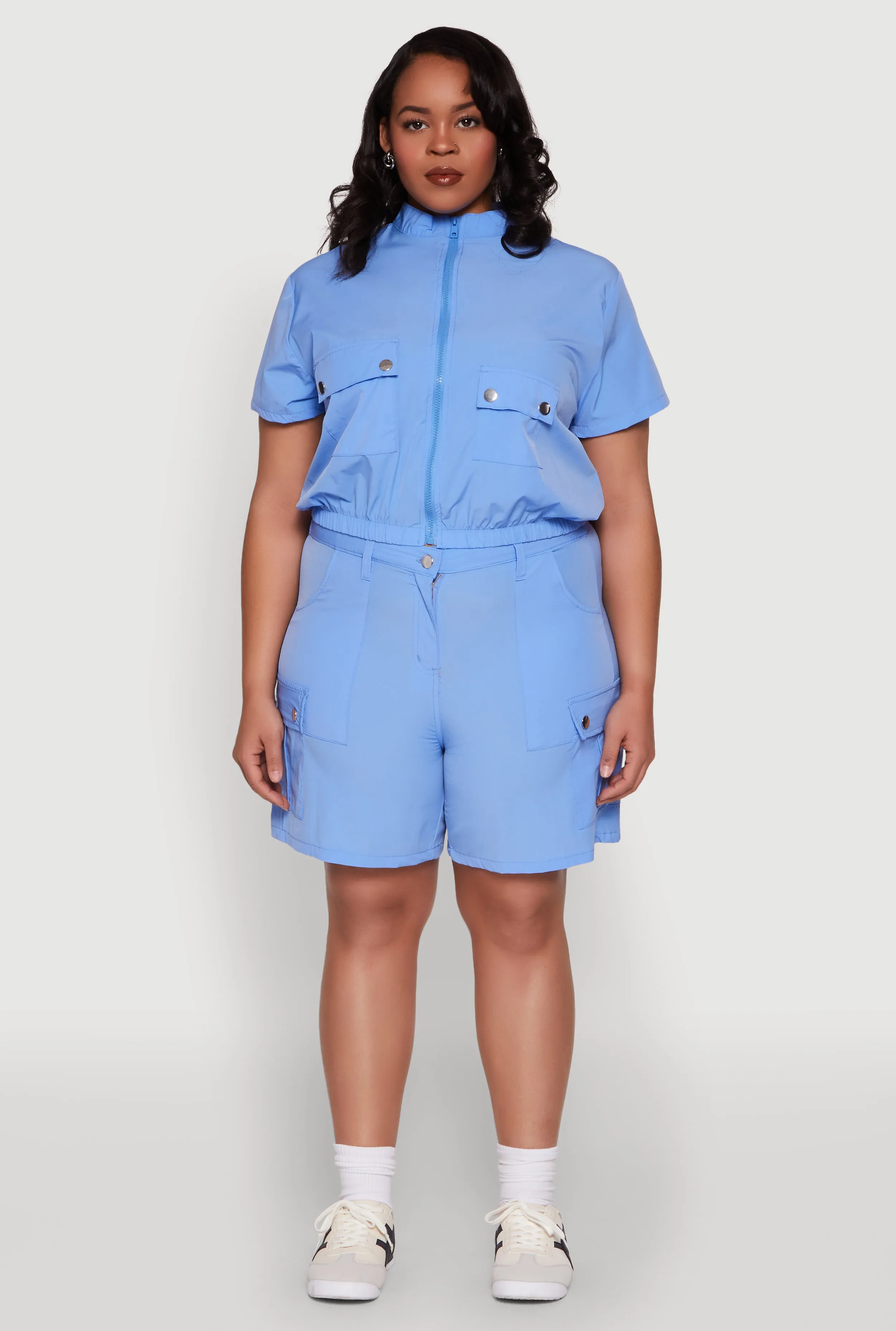 Plus Size High Waisted Cargo Pocket Shorts sold by Rainbow