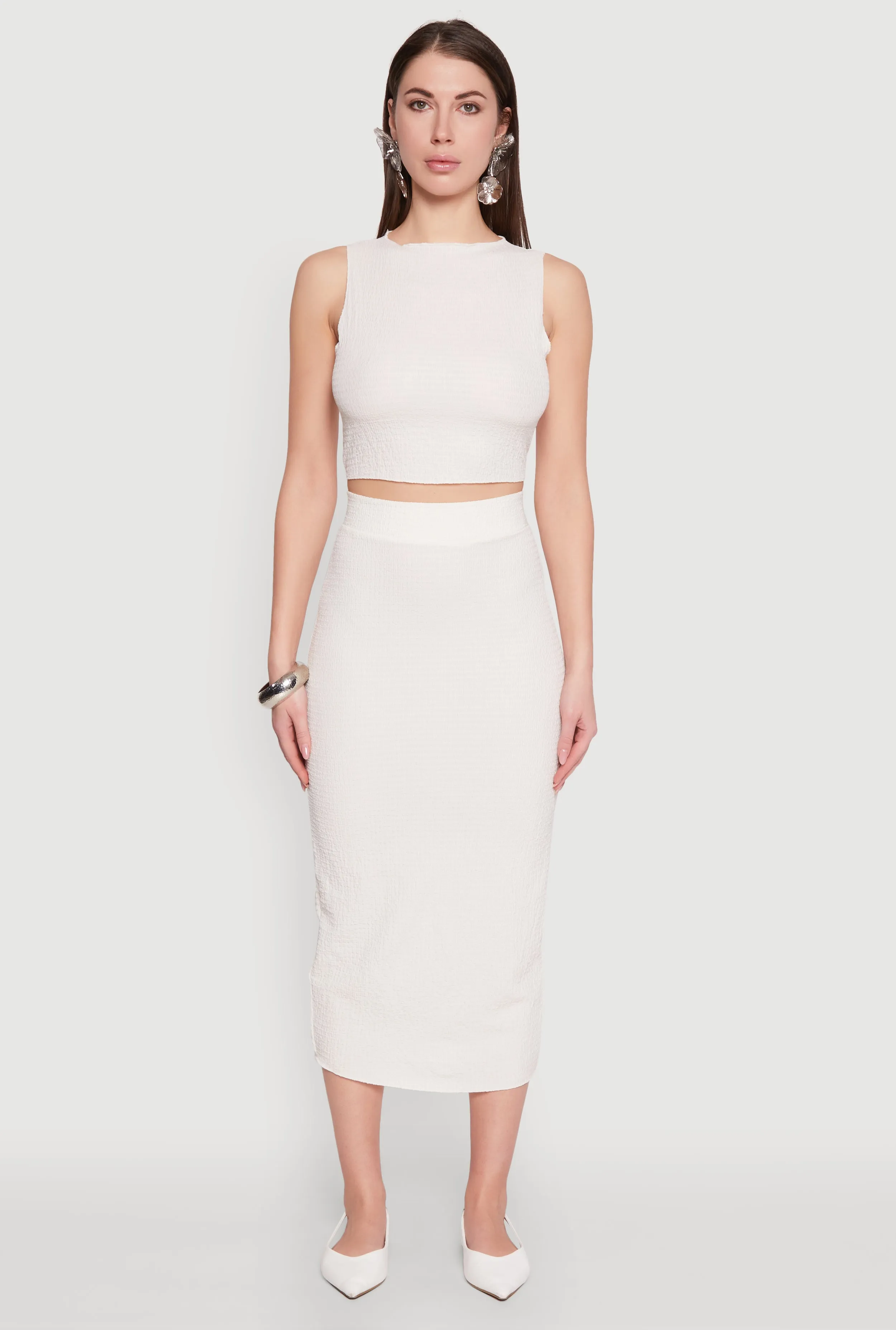 Textured Knit Midi Pencil Skirt sold by Rainbow product image thumbnail 2