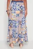Denim Waist Patterned Maxi Skirt sold by Rainbow