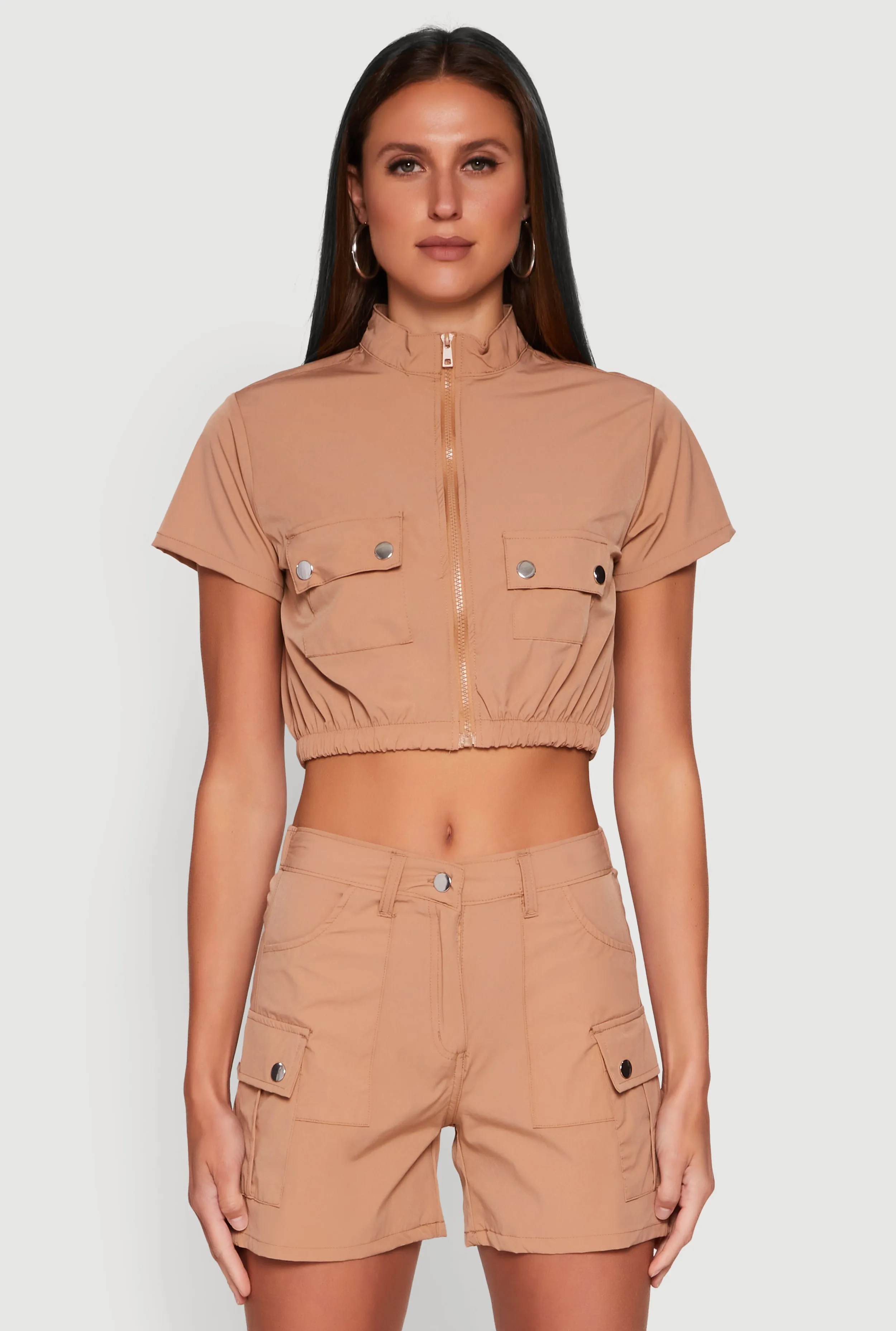 Nylon Utility Zip Front Top sold by Rainbow