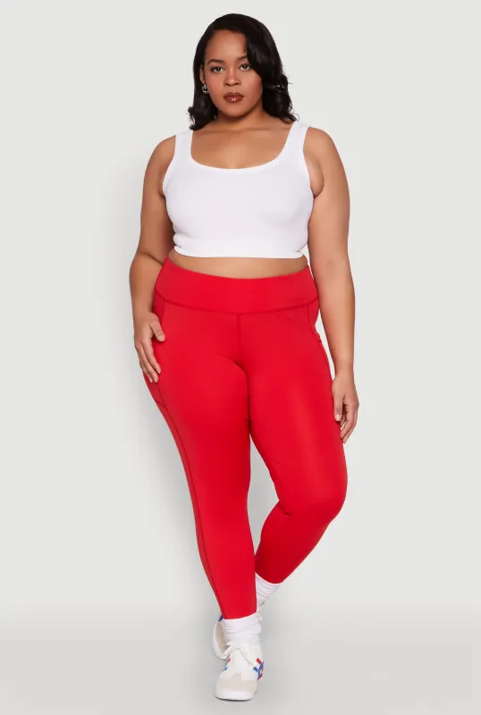Plus Size High Waisted Cell Phone Pocket Leggings sold by Rainbow