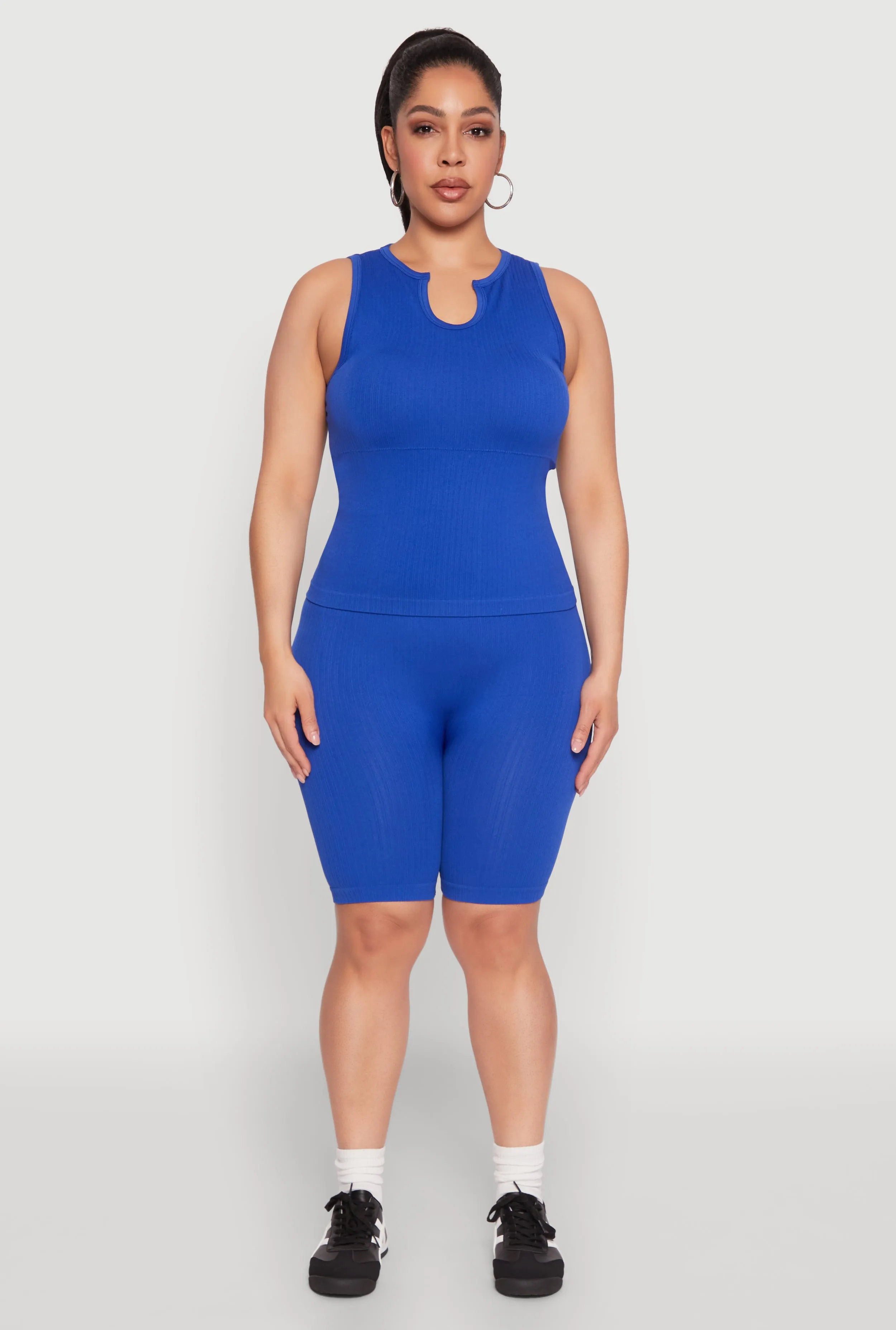 Plus Size Seamless Rib Knit Biker Shorts sold by Rainbow product image thumbnail 2
