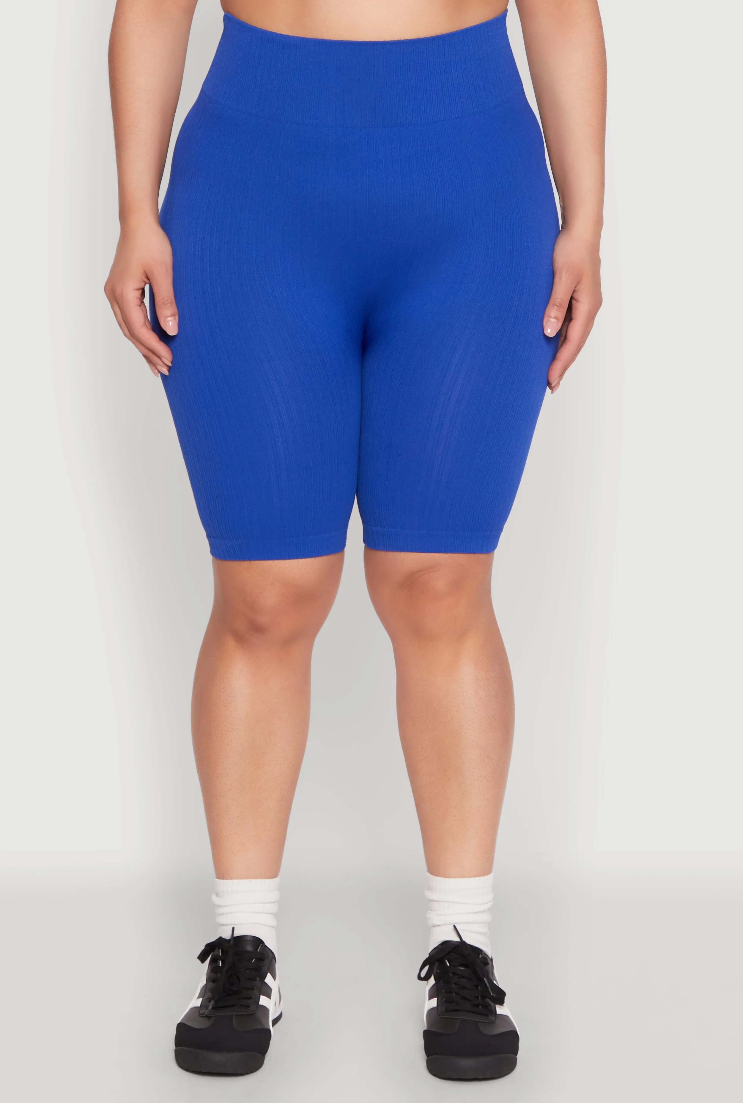 Plus Size Seamless Rib Knit Biker Shorts sold by Rainbow product image thumbnail 3