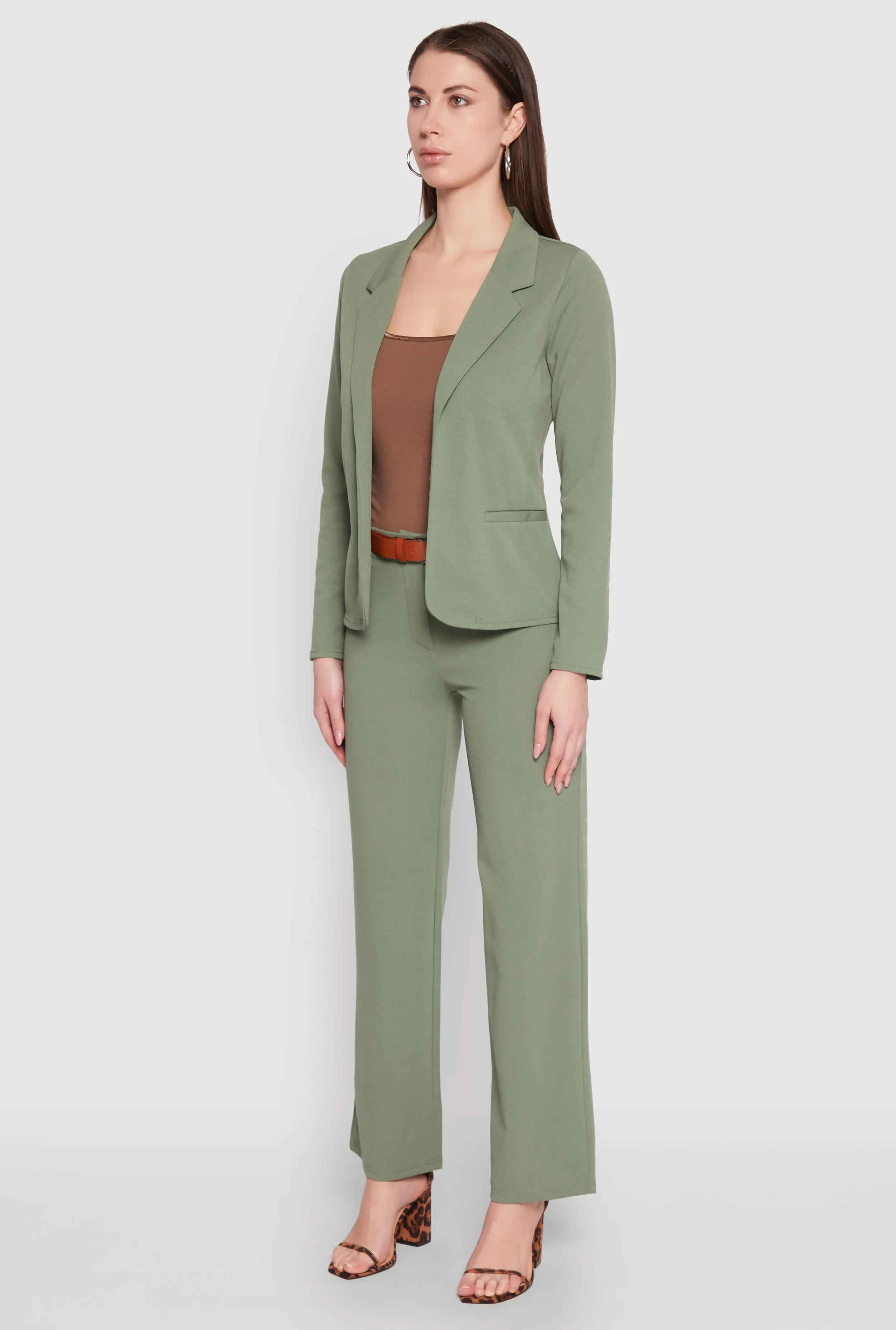 Long Sleeve Crepe Knit Open Front Blazer sold by Rainbow product image thumbnail 5