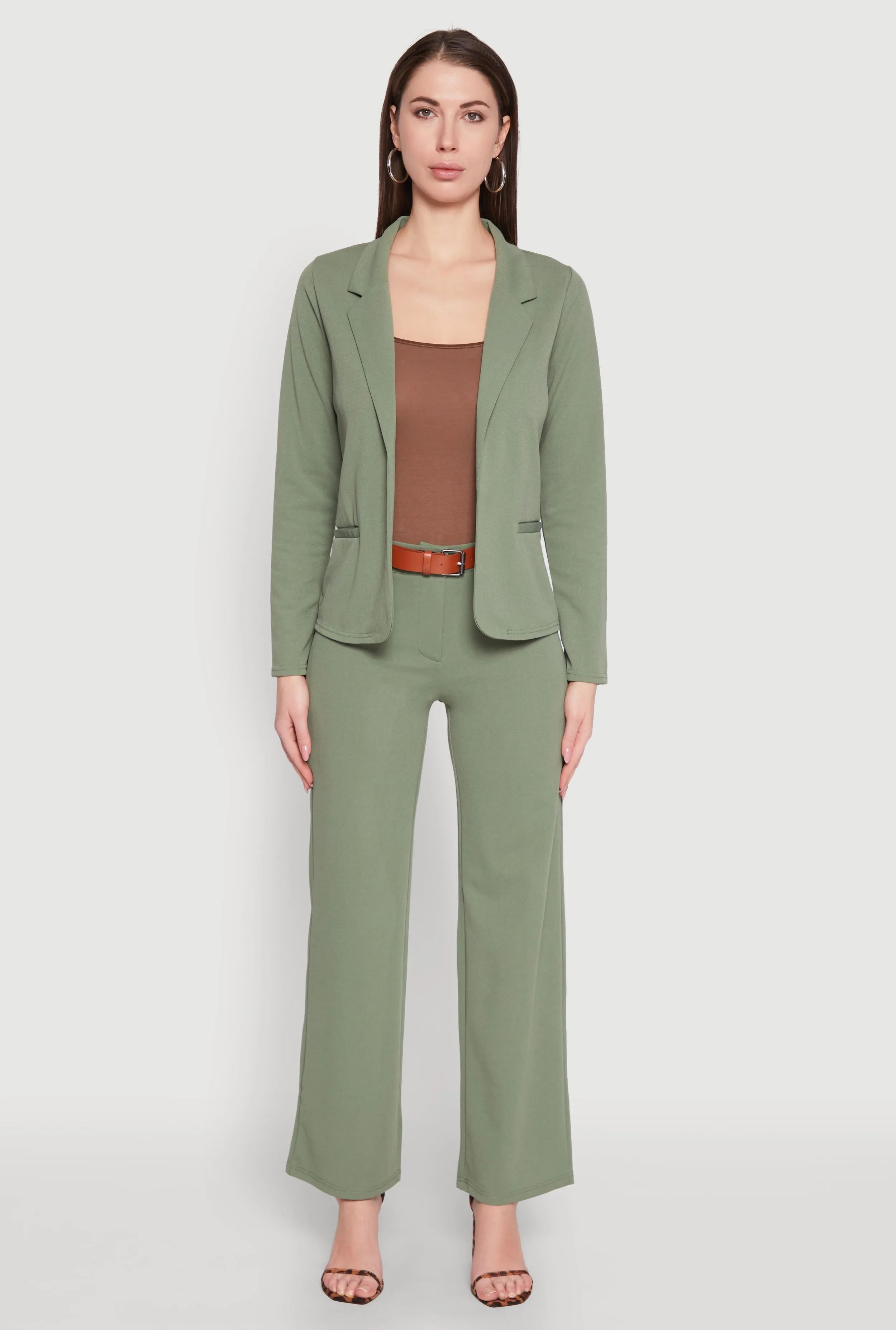 Long Sleeve Crepe Knit Open Front Blazer sold by Rainbow product image thumbnail 3