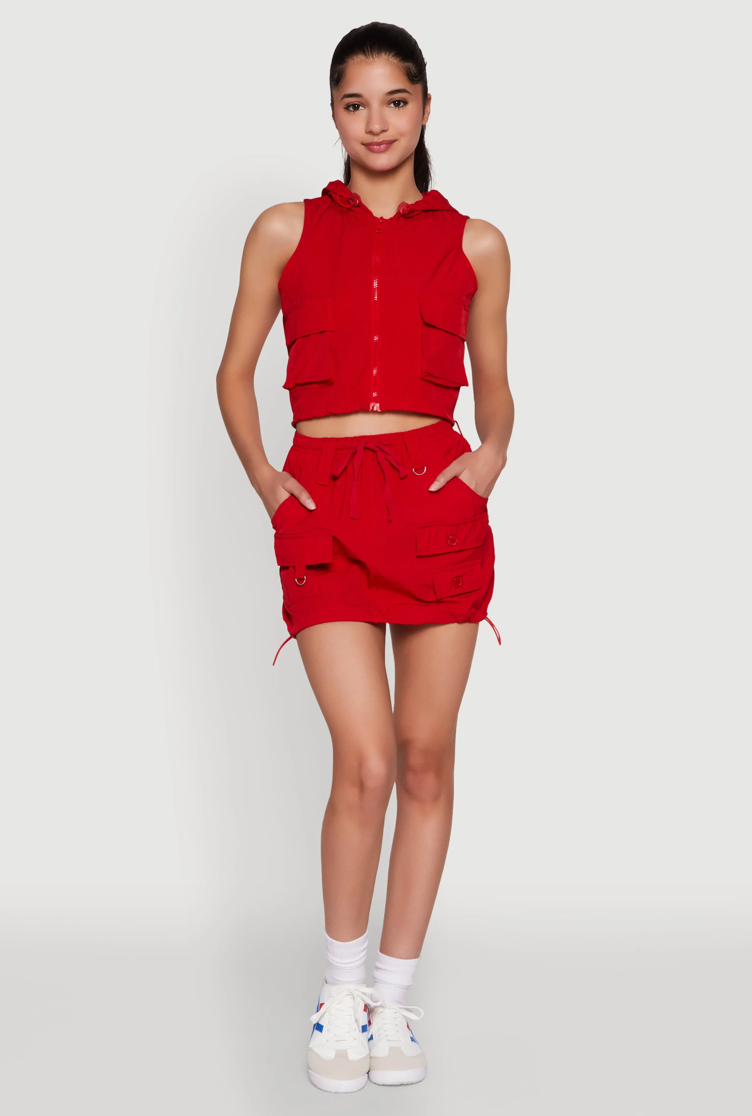 Nylon Drawstring Mini Skirt sold by Rainbow