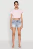 WAX Distressed Frayed Hem Denim Shorts sold by Rainbow