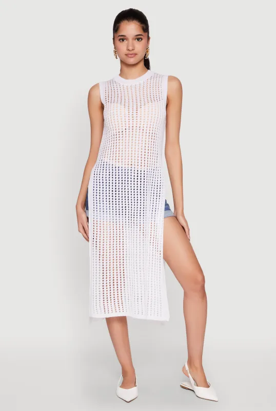 Sleeveless Pointelle Knit Maxi Top sold by Rainbow