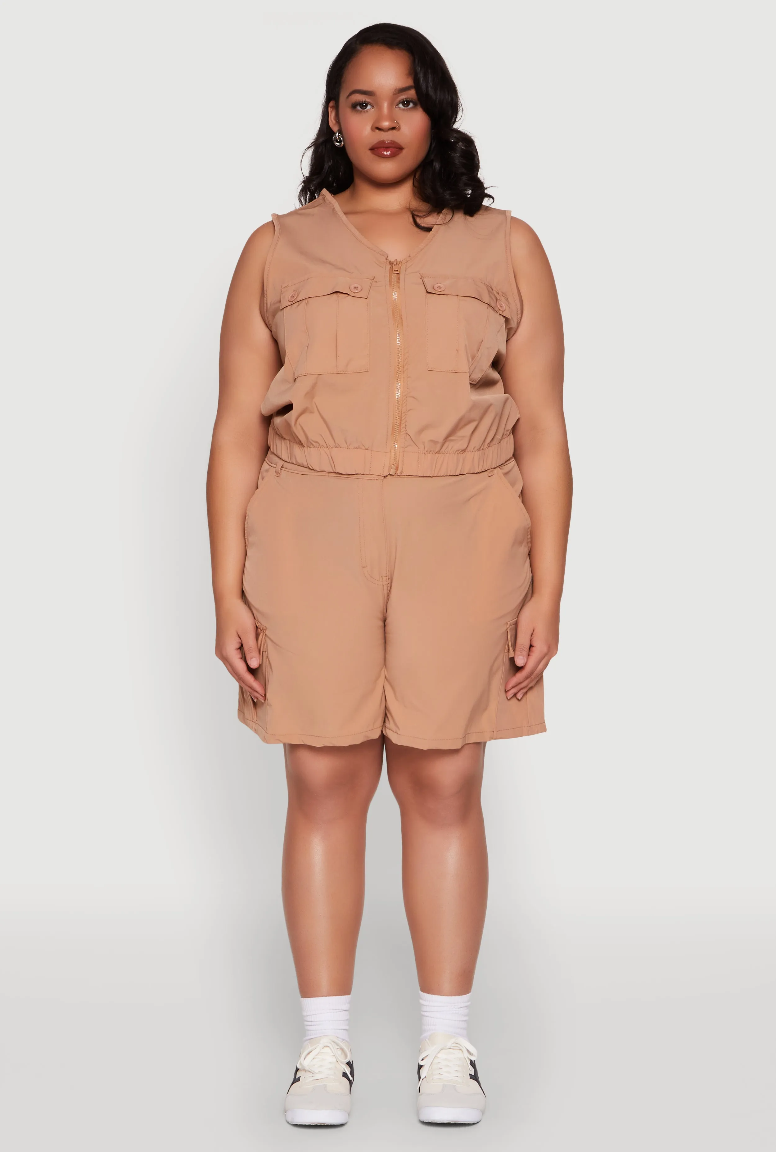 Plus Size Zip Front Cargo Pocket Top sold by Rainbow product image thumbnail 3