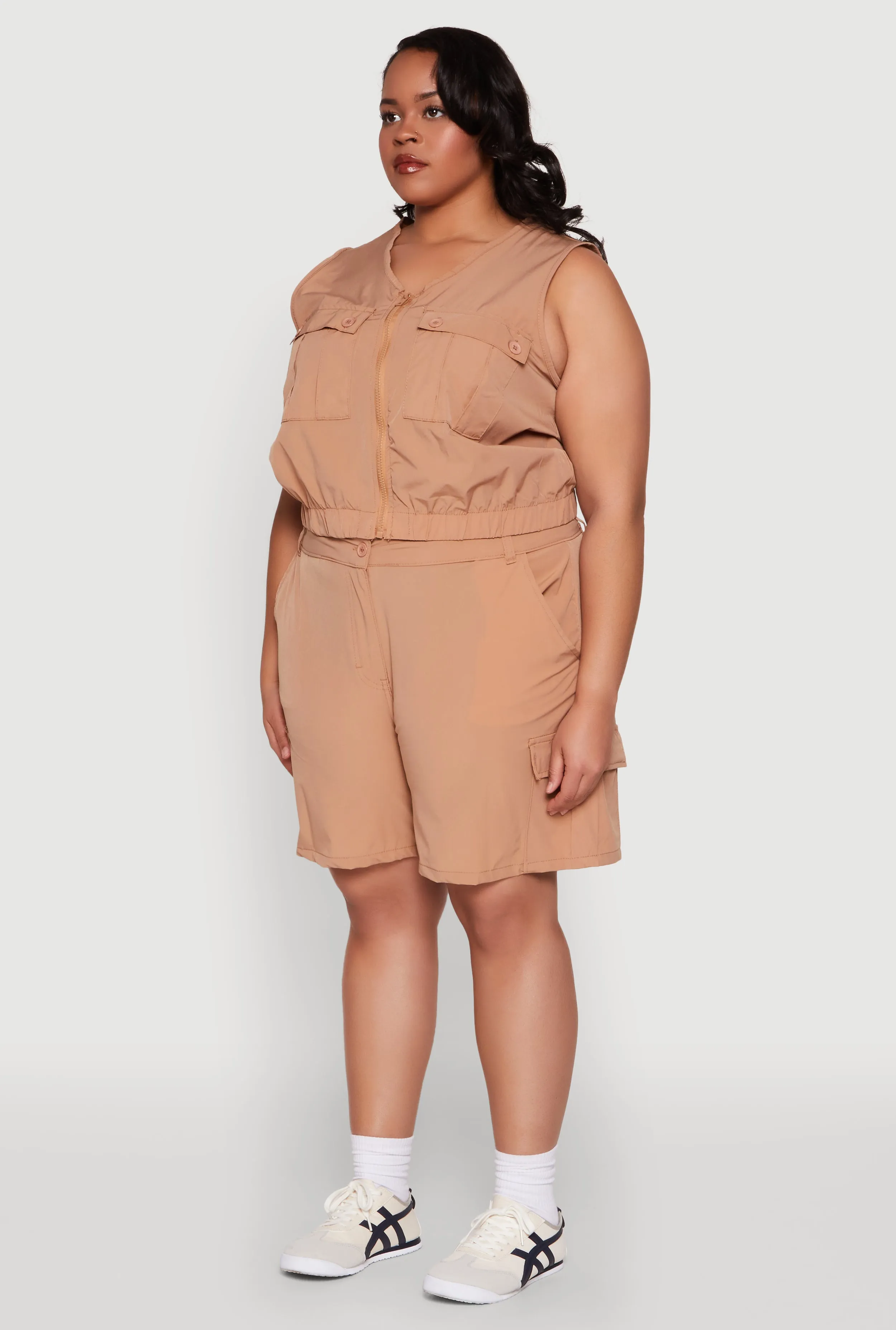 Plus Size Zip Front Cargo Pocket Top sold by Rainbow product image thumbnail 5