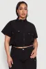 Plus Size Nylon Utility Zip Front Top sold by Rainbow