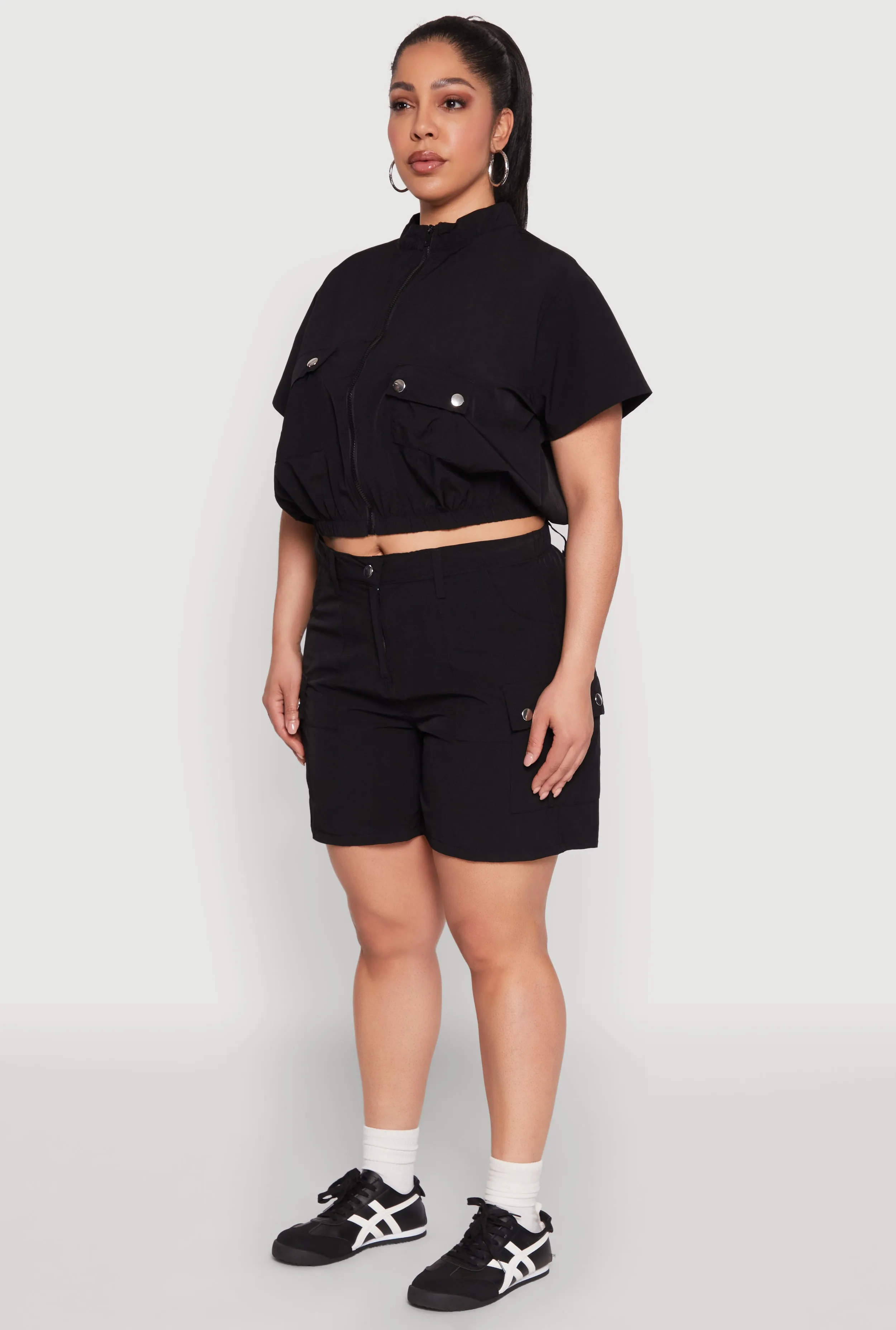Plus Size Nylon Utility Zip Front Top sold by Rainbow product image thumbnail 5