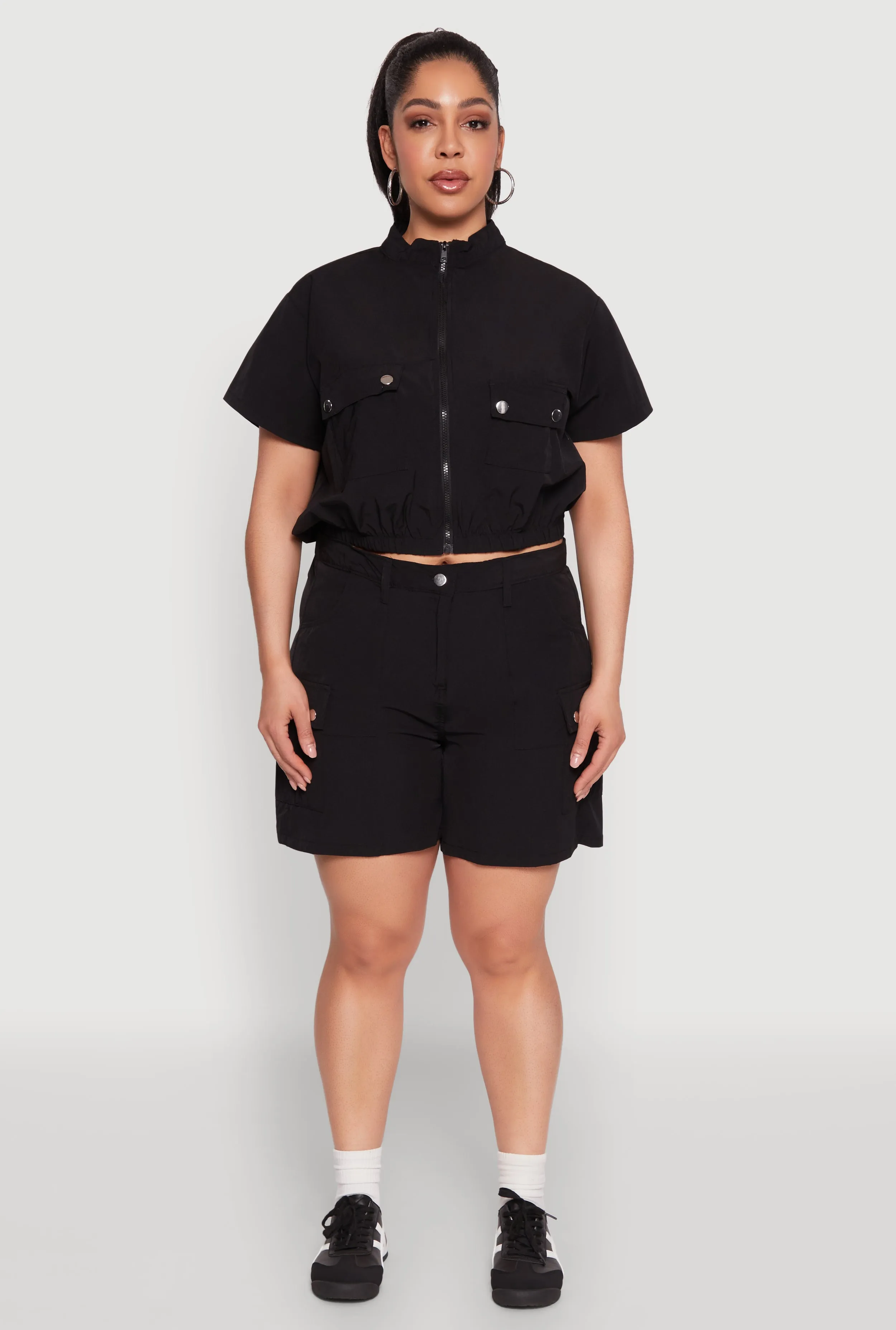 Plus Size Nylon Utility Zip Front Top sold by Rainbow product image thumbnail 3