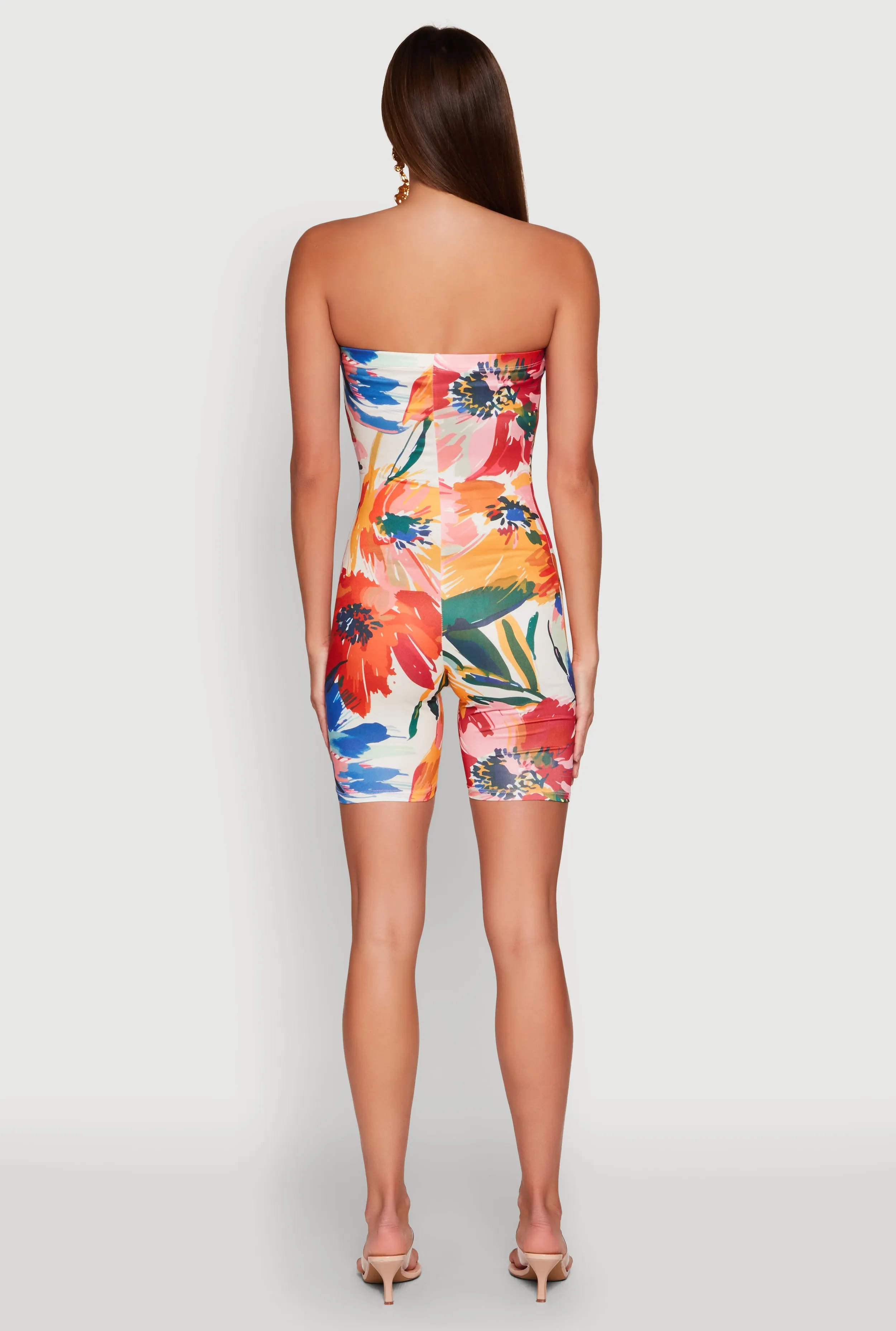 Abstract Floral Print Tube Romper sold by Rainbow product image thumbnail 5