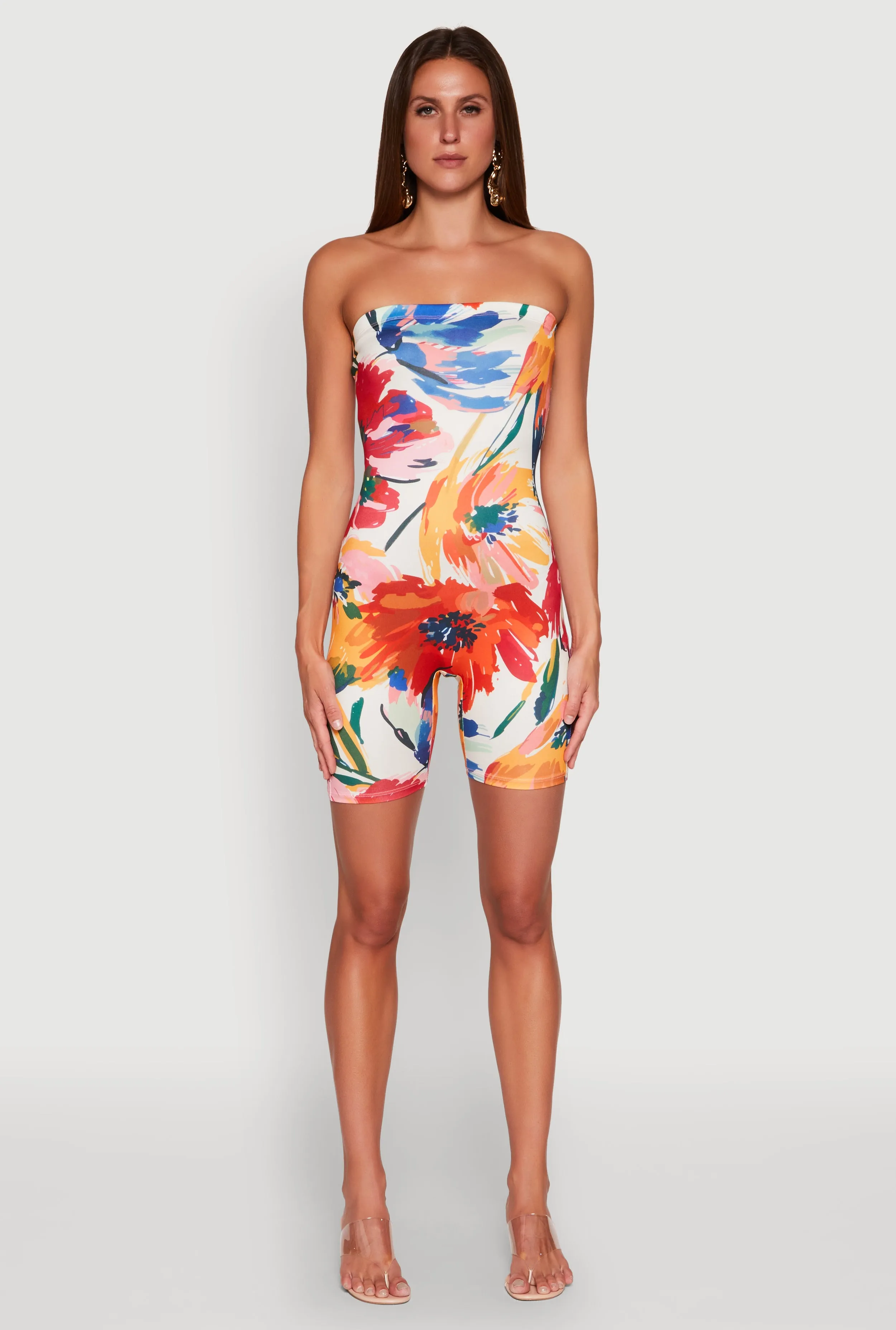 Abstract Floral Print Tube Romper sold by Rainbow product image thumbnail 2