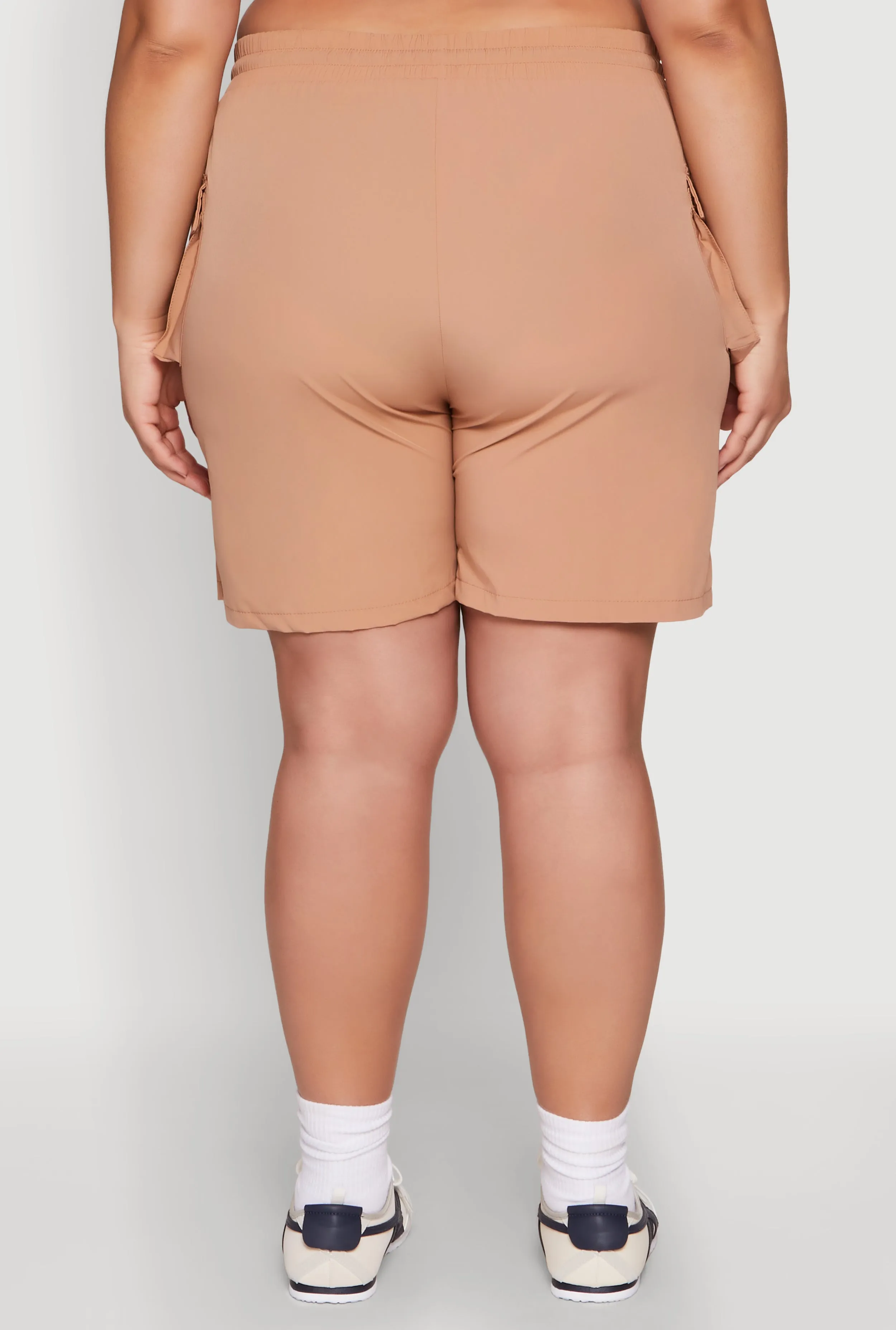 Plus Size Drawstring High Waisted Cargo Shorts sold by Rainbow product image thumbnail 5