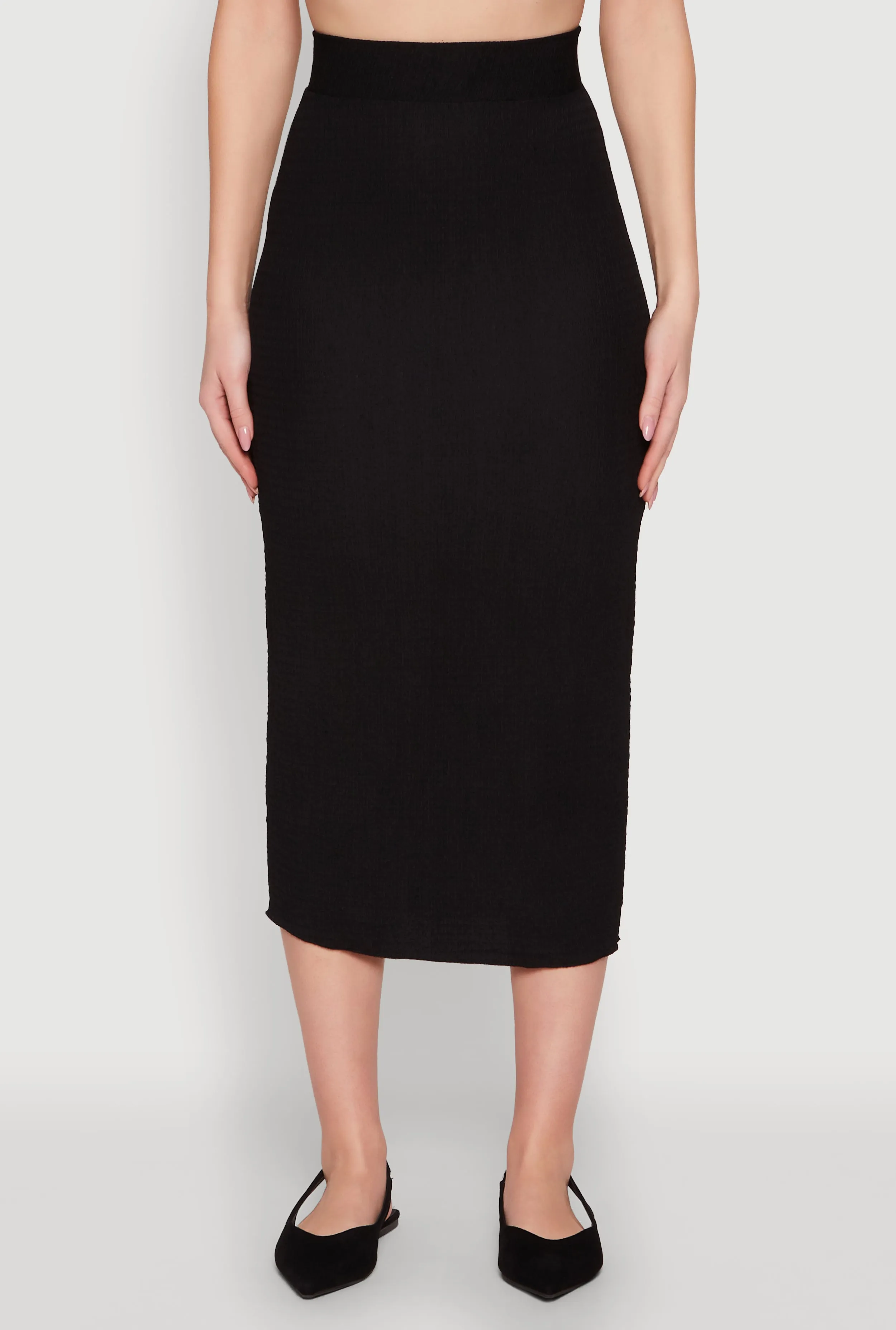 Textured Knit Midi Pencil Skirt sold by Rainbow product image thumbnail 3