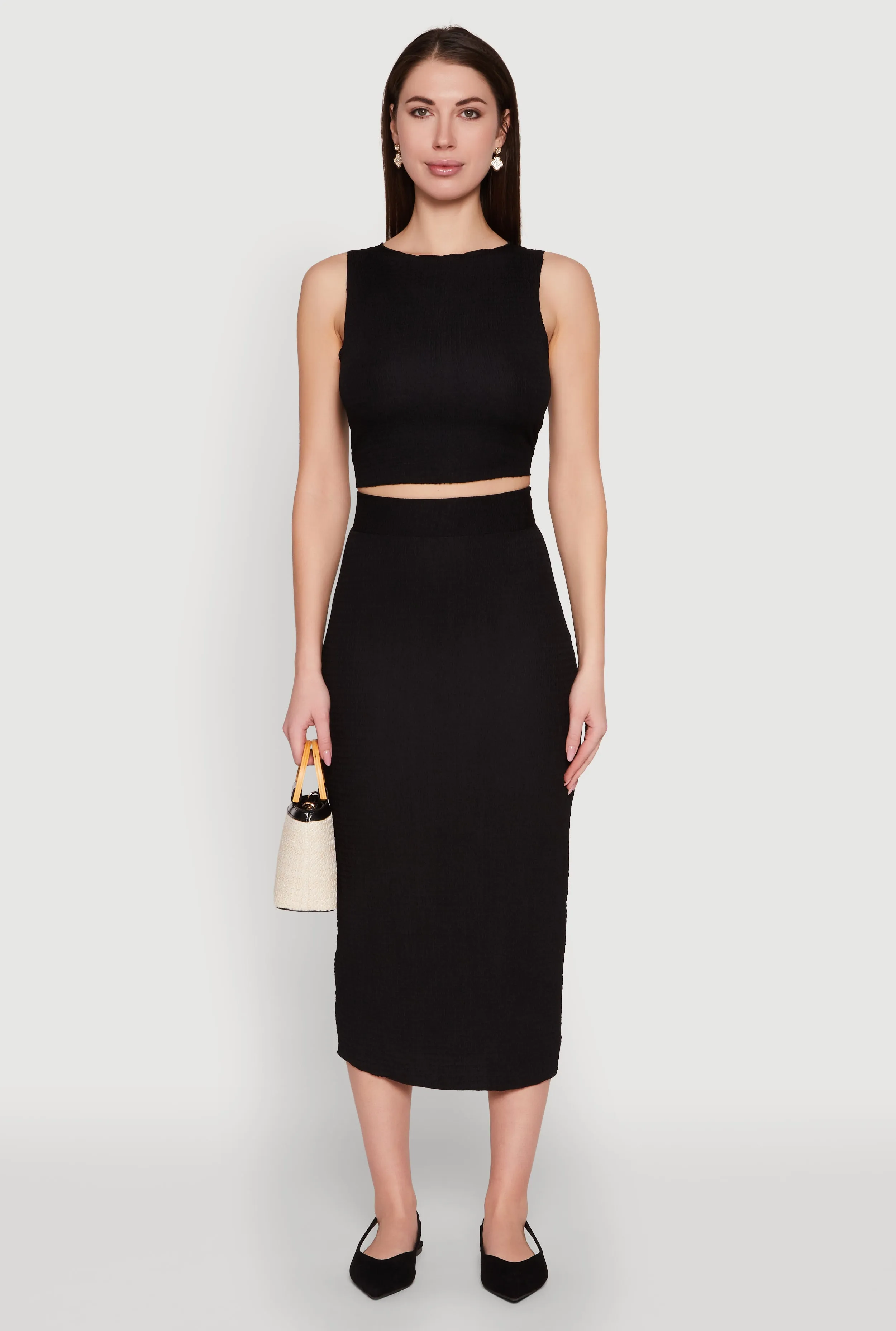 Textured Knit Midi Pencil Skirt sold by Rainbow product image thumbnail 2