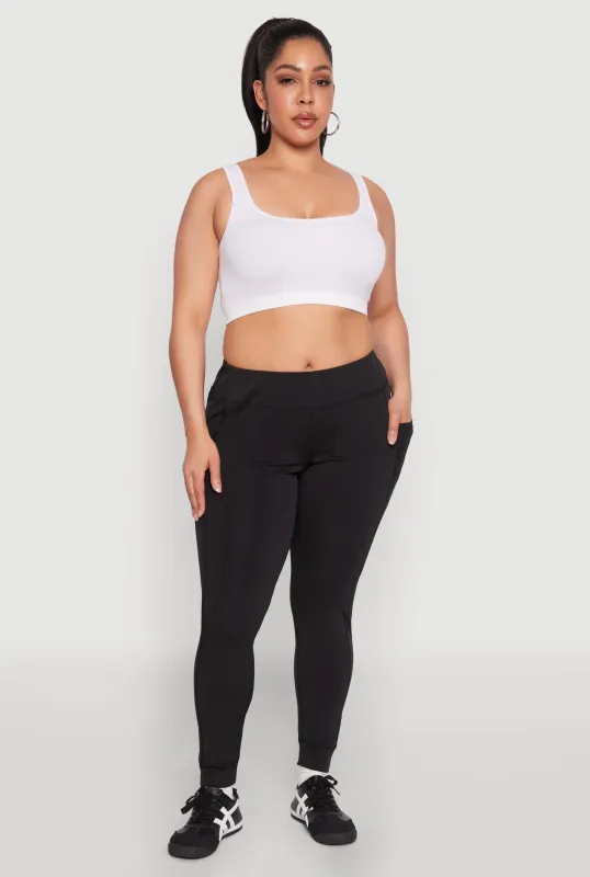 Plus Size High Waisted Cell Phone Pocket Leggings sold by Rainbow