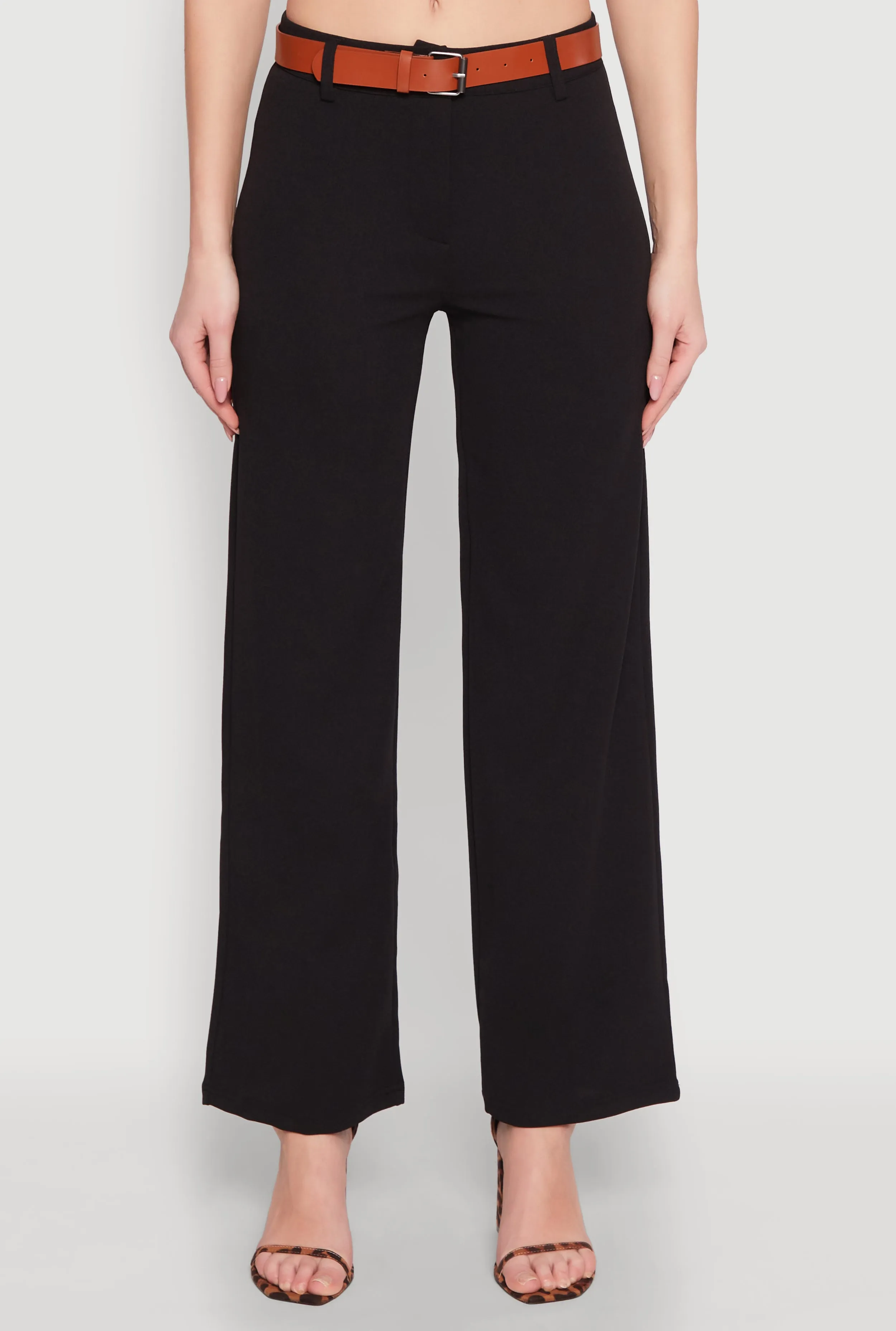 Crepe Knit Belted Dress Pants sold by Rainbow product image thumbnail 3