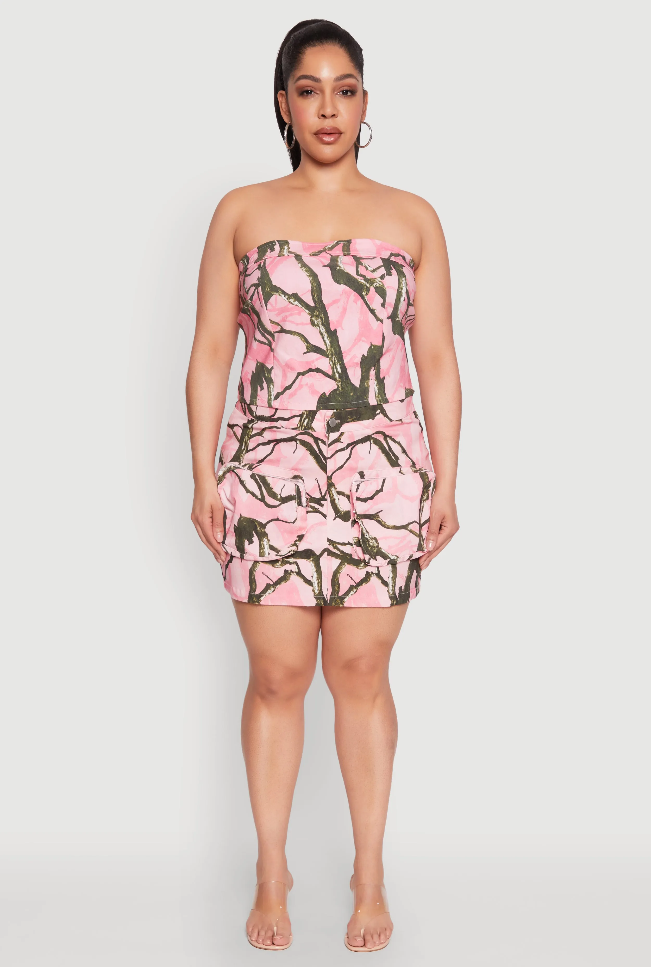 Plus Size Hunter Camo Mini Cargo Skirt sold by Rainbow product image thumbnail 2