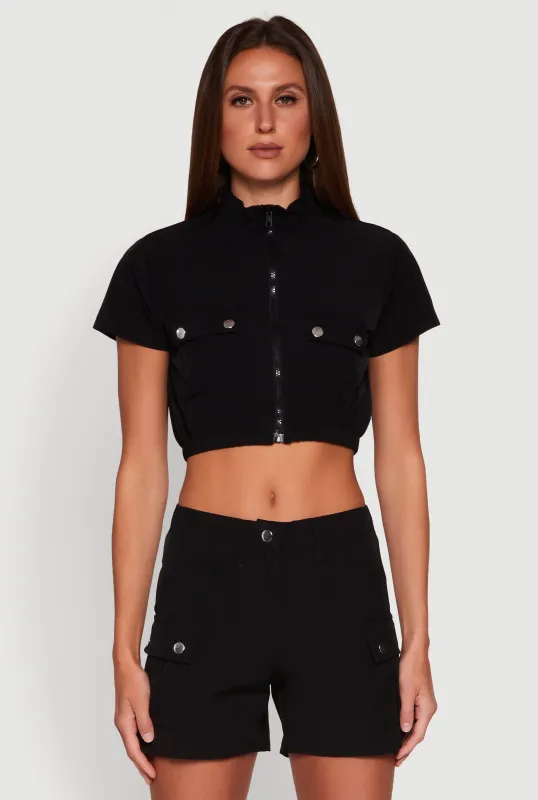 Nylon Utility Zip Front Top sold by Rainbow