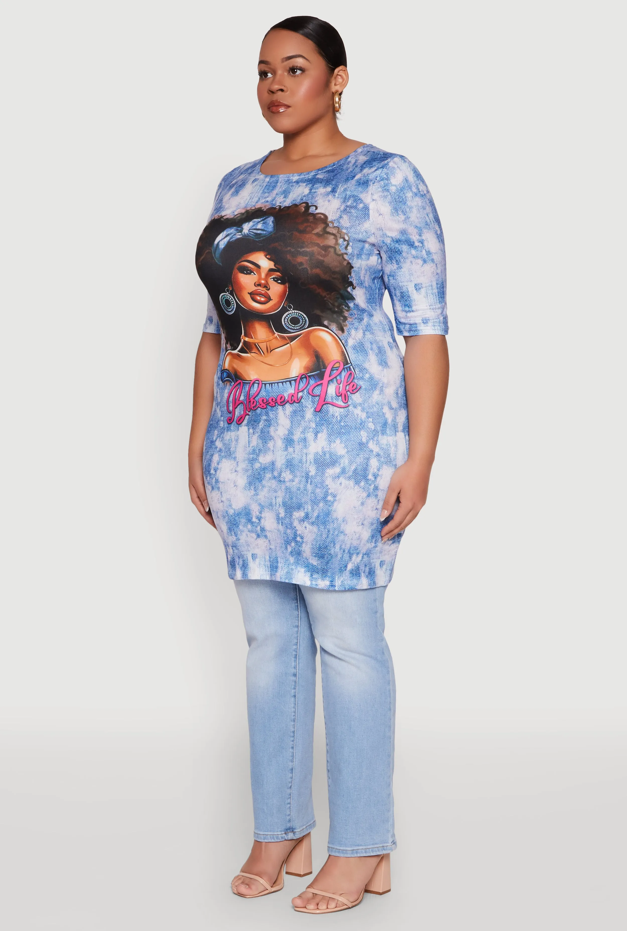 Plus Size Blessed Life Graphic Dress sold by Rainbow product image thumbnail 5