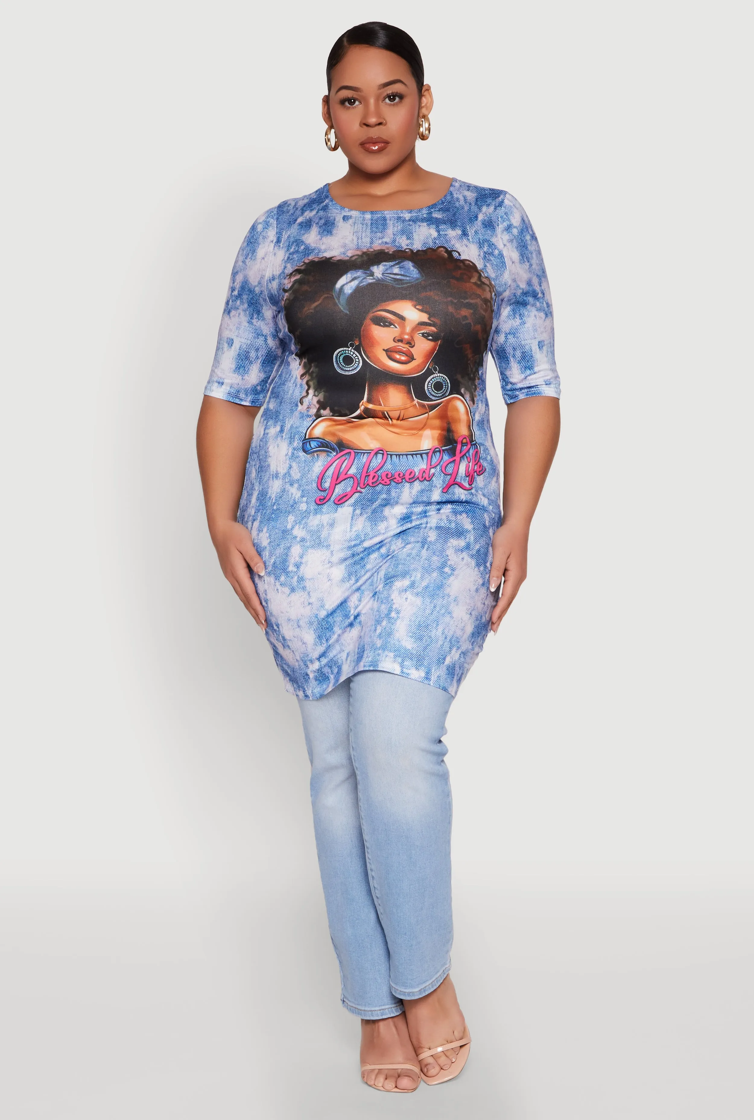 Plus Size Blessed Life Graphic Dress sold by Rainbow product image thumbnail 3