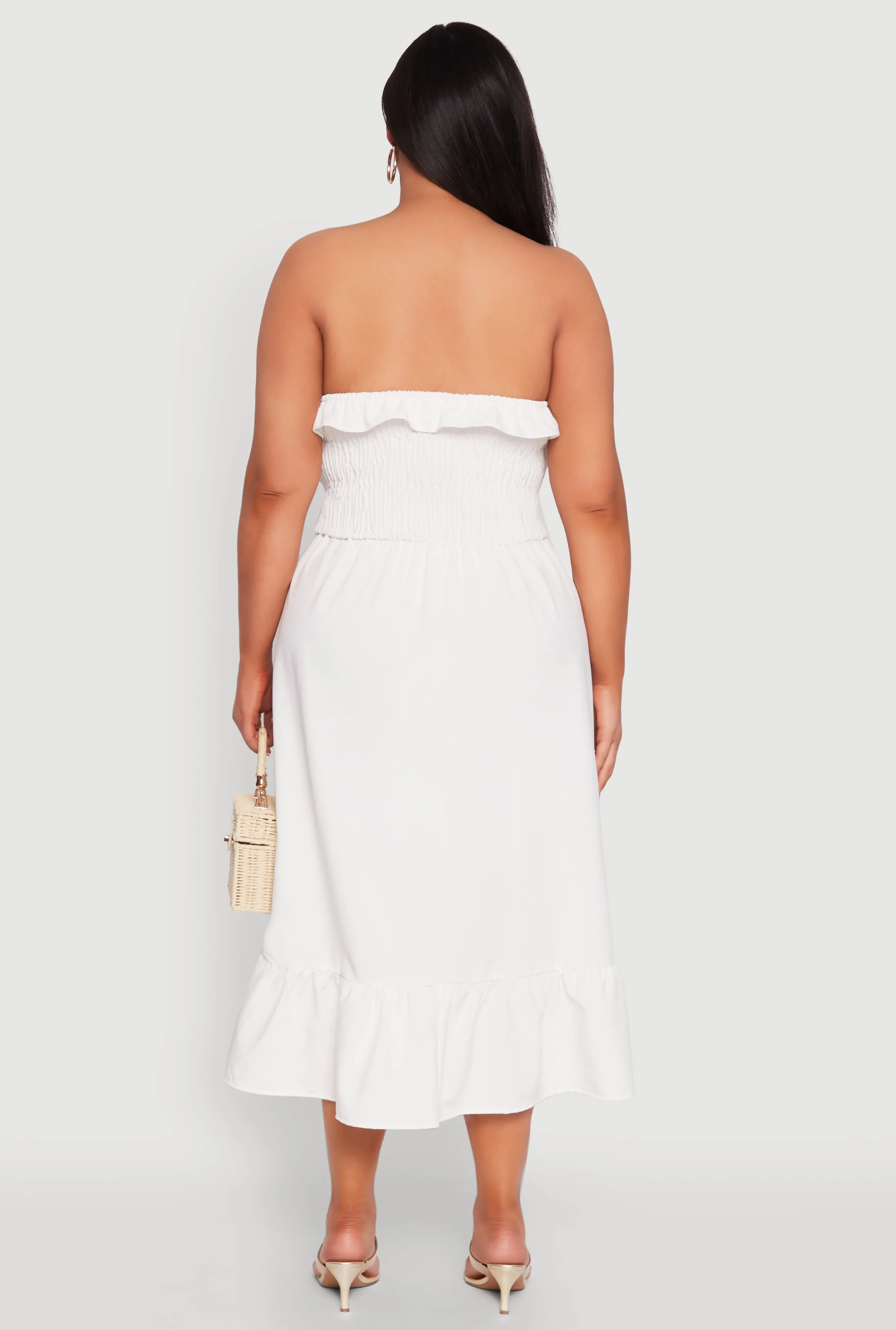 Plus Size Ruffle Trim Tiered Midi Dress sold by Rainbow product image thumbnail 5