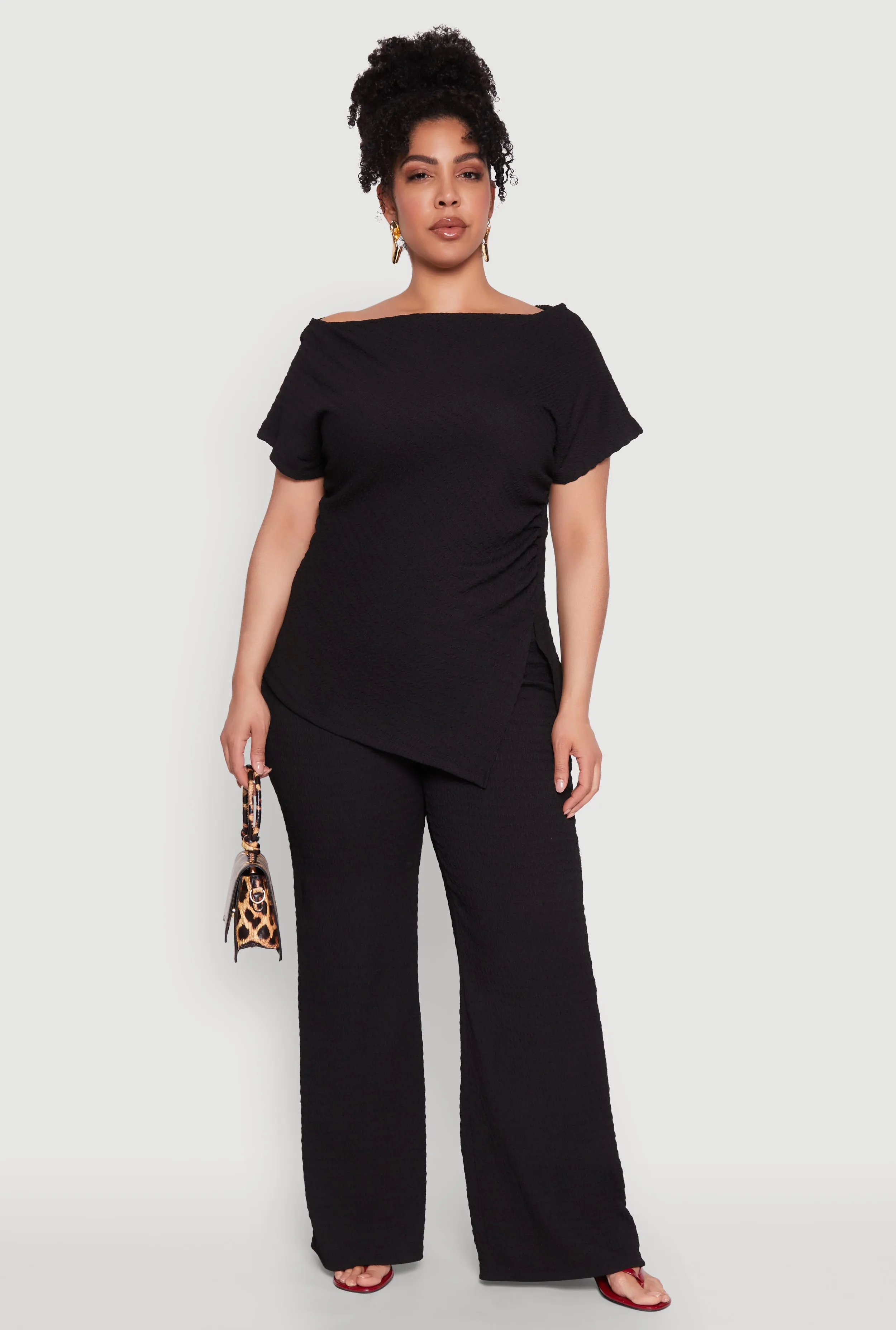 Plus Size Textured Knit Asymmetrical Top sold by Rainbow product image thumbnail 2