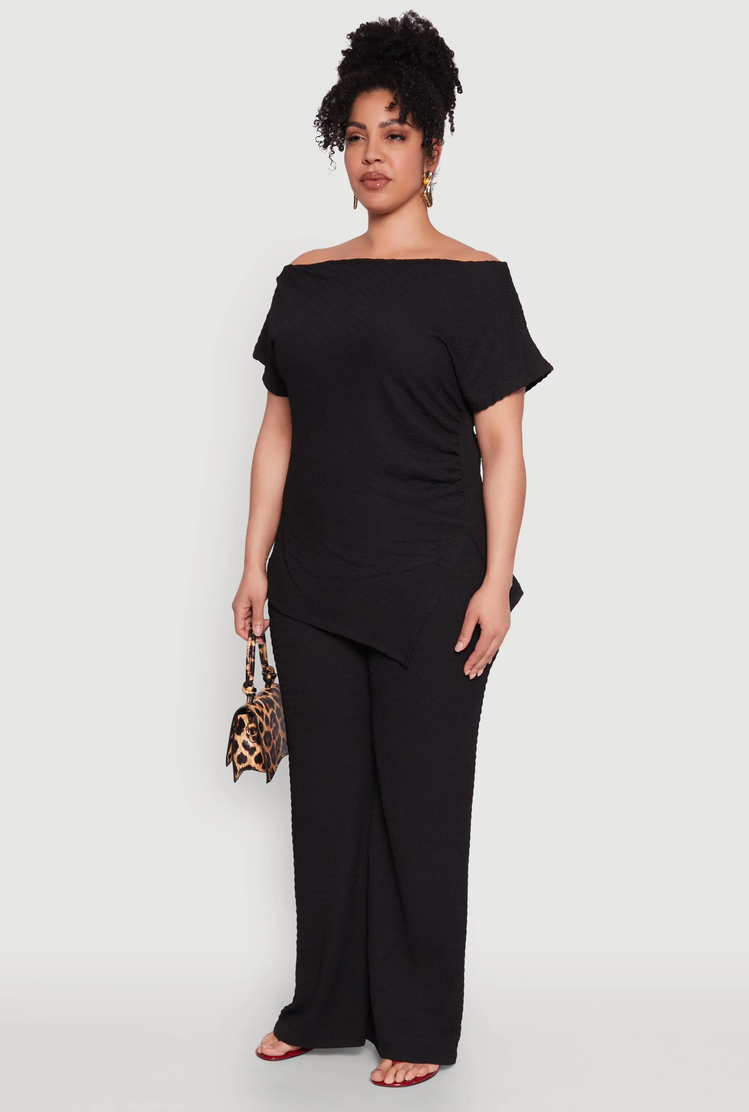 Plus Size Textured Knit Asymmetrical Top sold by Rainbow product image thumbnail 5