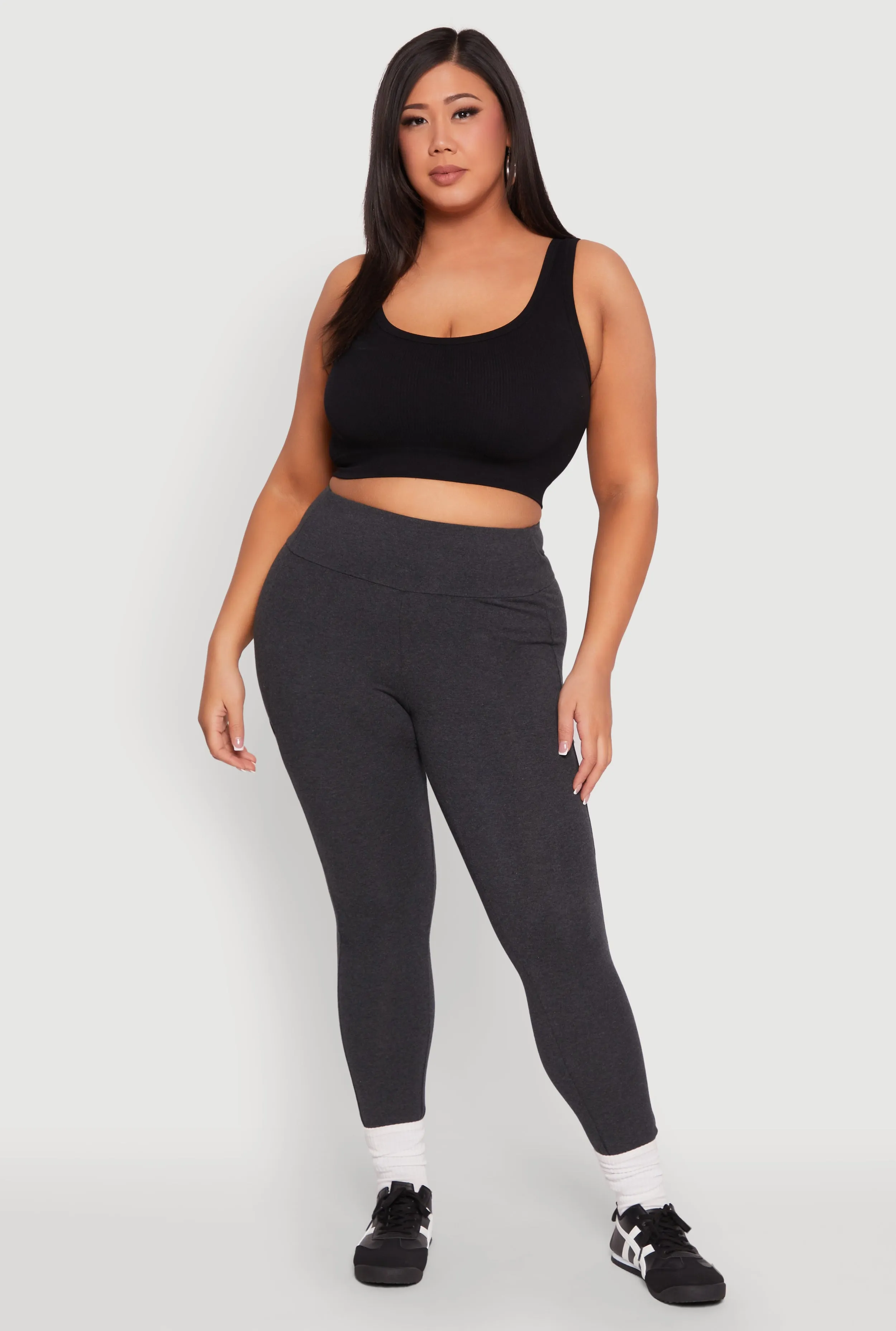 Plus Size Side Pocket High Waisted Leggings sold by Rainbow