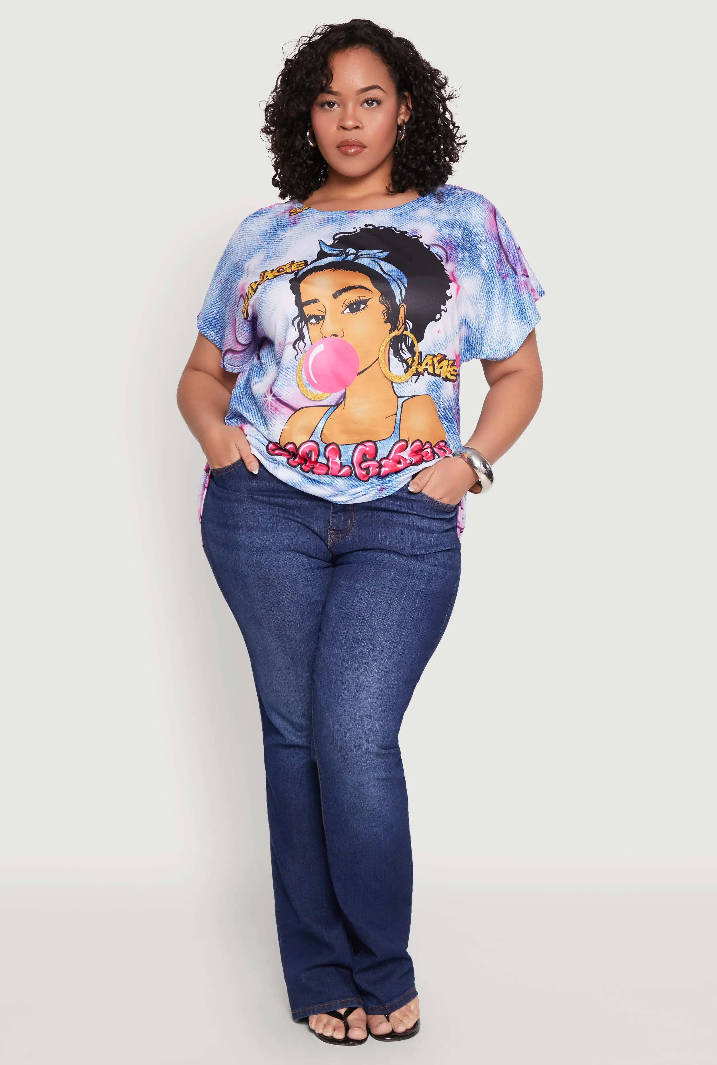 Plus Size Girl Gang Graphic Tee sold by Rainbow
