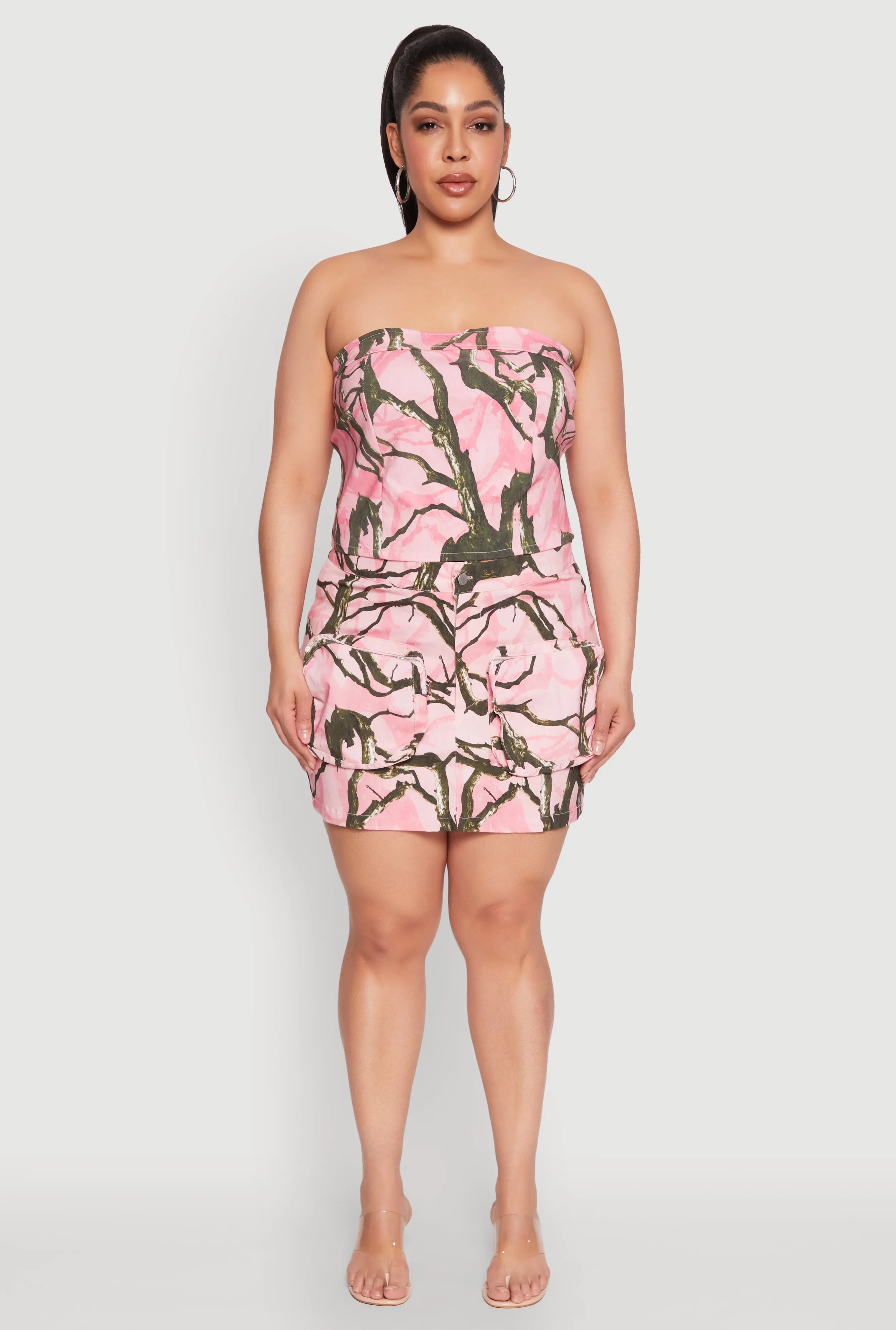 Plus Size Hunter Camo Print Crop Corset Top sold by Rainbow product image thumbnail 2