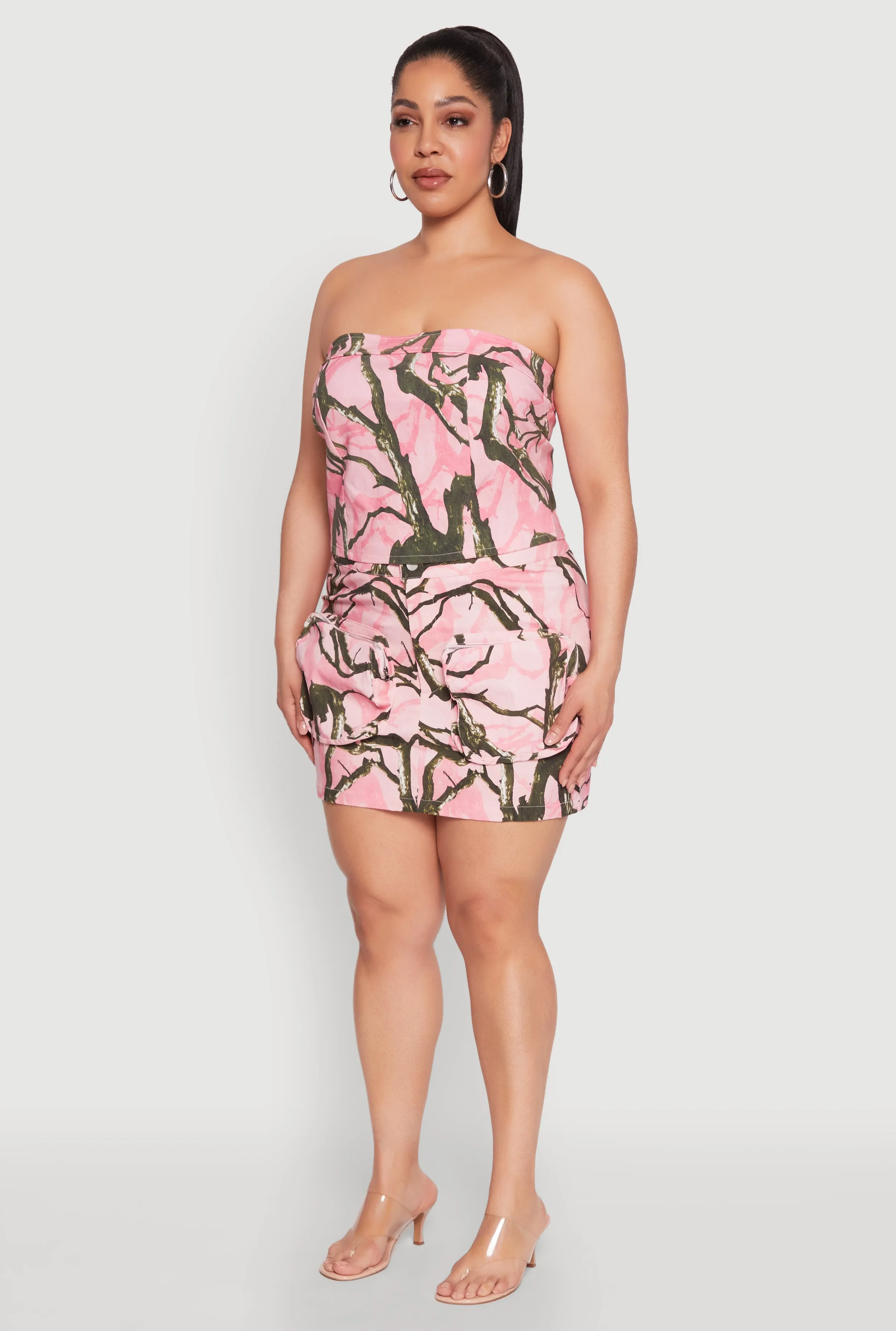 Plus Size Hunter Camo Print Crop Corset Top sold by Rainbow product image thumbnail 5