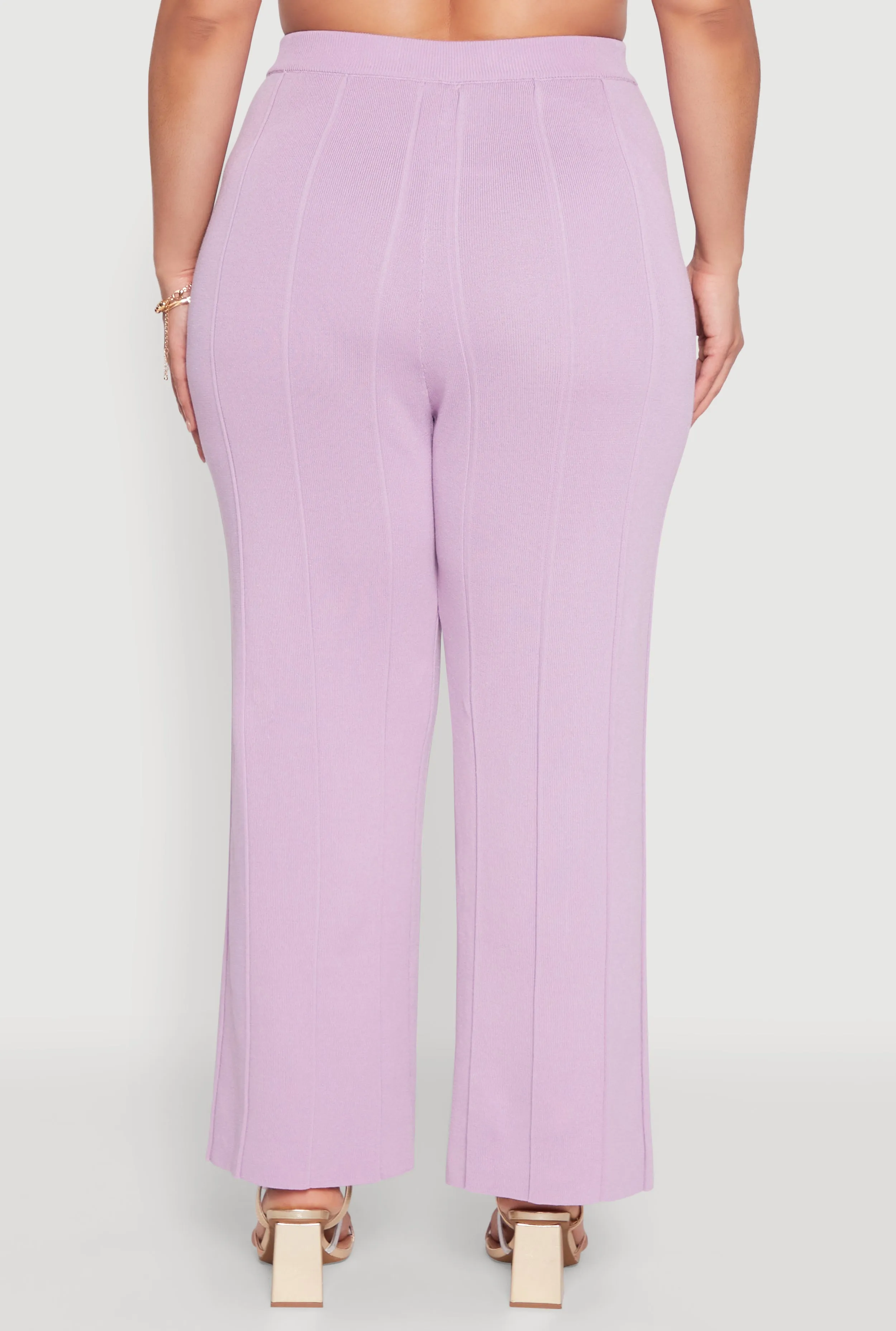 Plus Size Daisy Knitted Pintuck Wide Leg Pants sold by Rainbow product image thumbnail 5