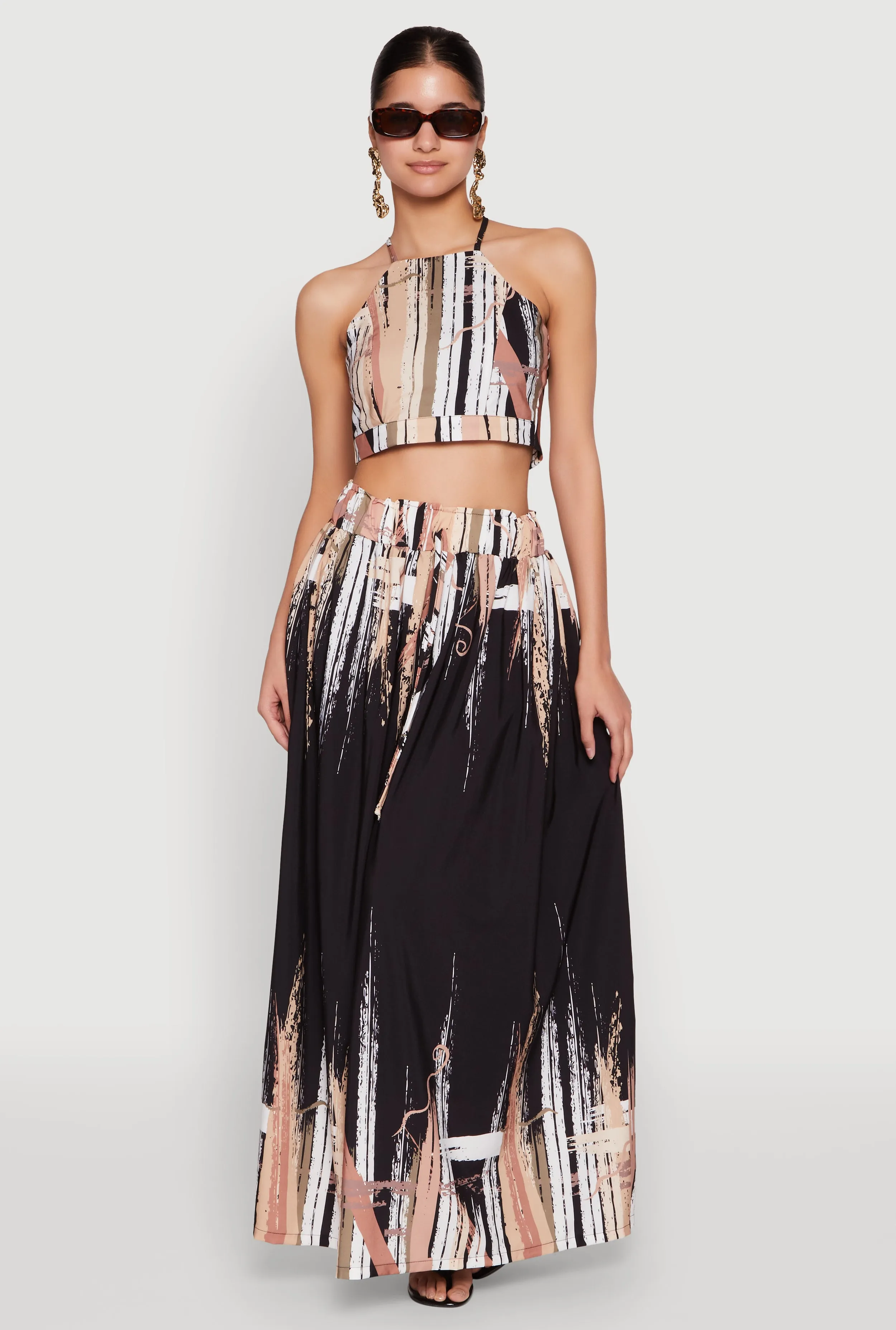 Abstract Brush Stroke Print Crop Top sold by Rainbow product image thumbnail 3